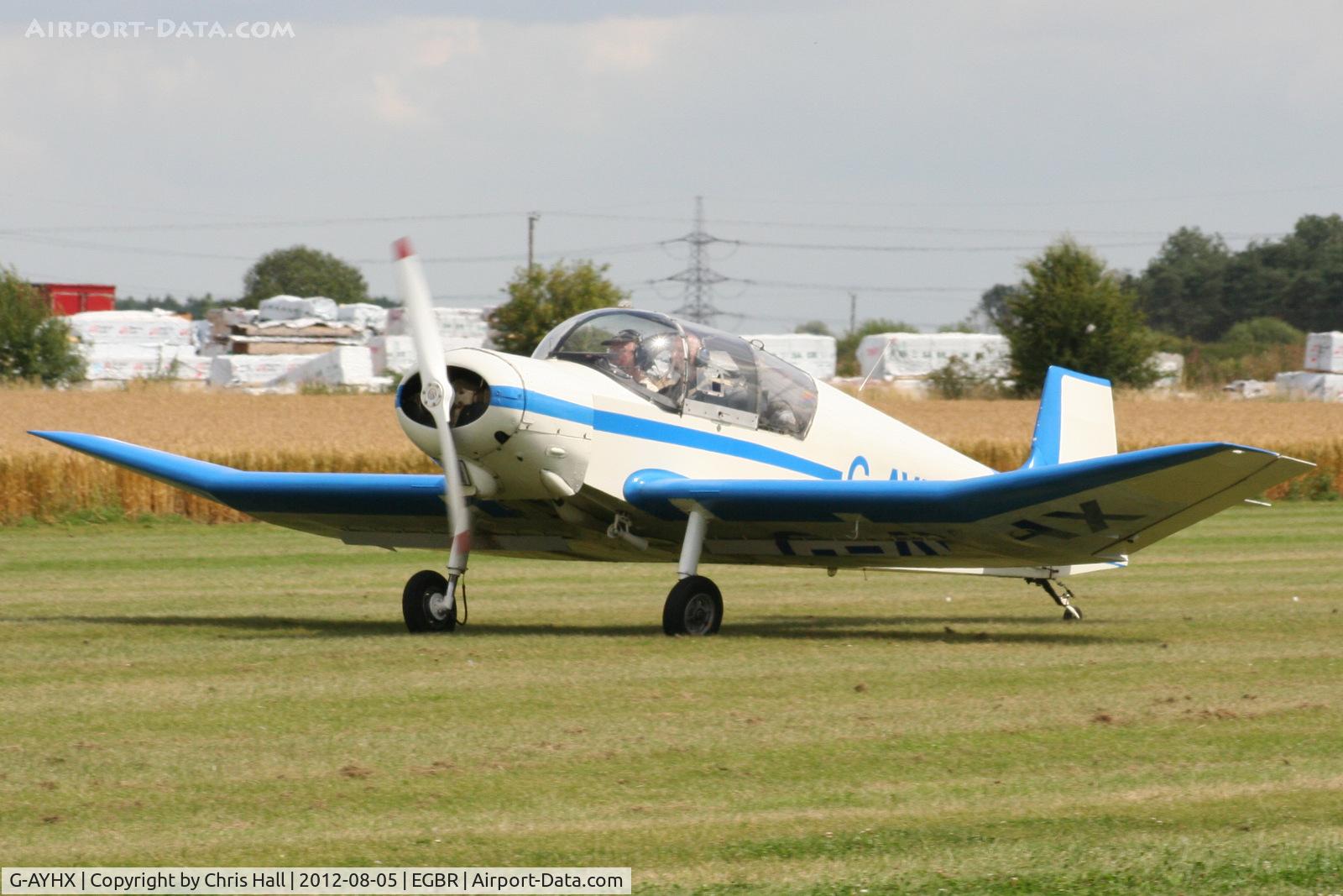 G-AYHX, 1958 SAN Jodel D-117A C/N 903, The Real Aeroplane Club's Summer Madness Fly-In, Breighton