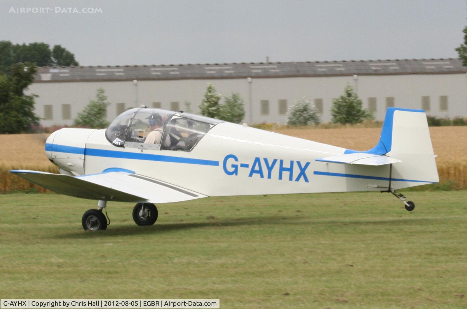 G-AYHX, 1958 SAN Jodel D-117A C/N 903, The Real Aeroplane Club's Summer Madness Fly-In, Breighton
