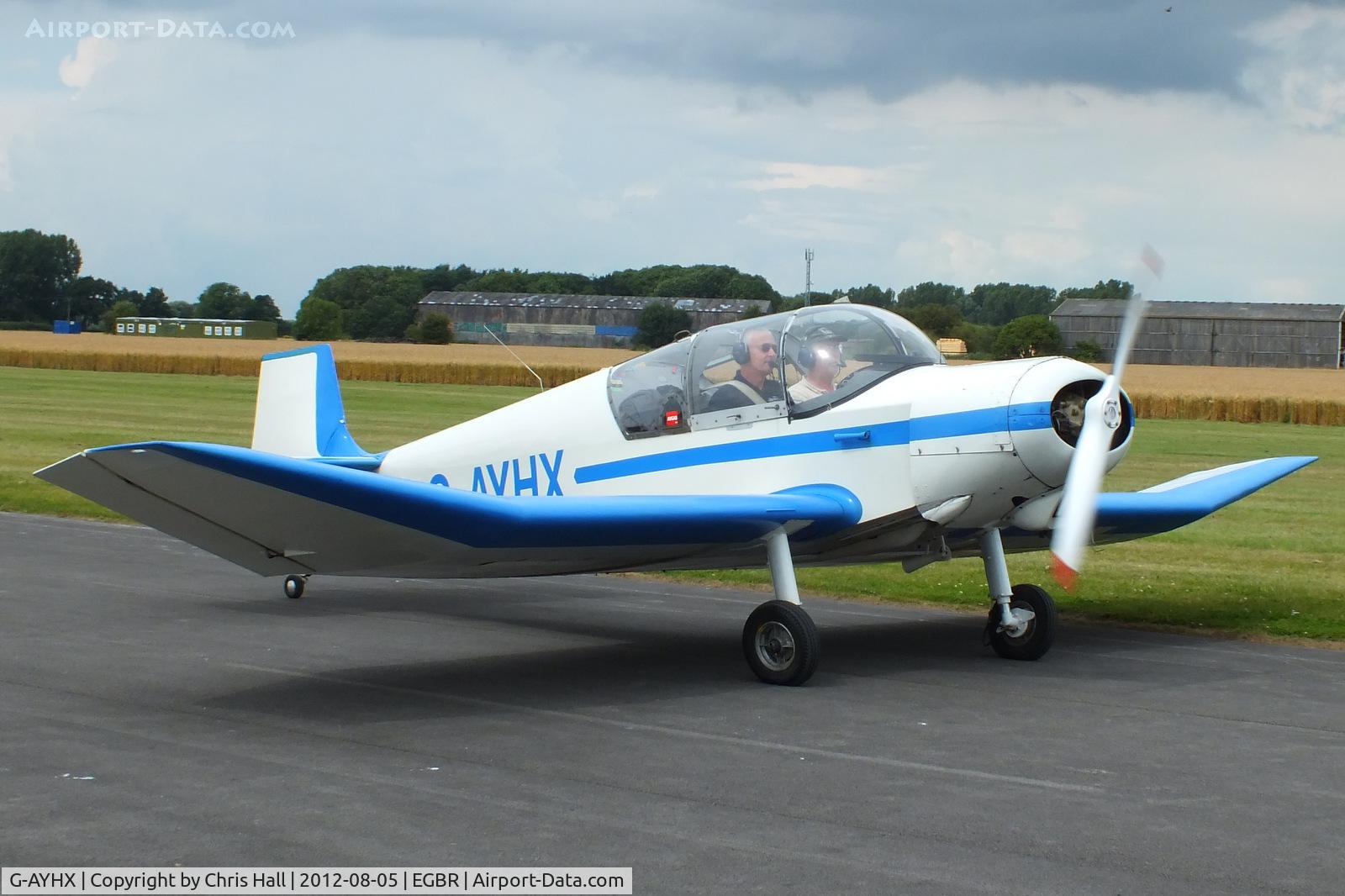 G-AYHX, 1958 SAN Jodel D-117A C/N 903, The Real Aeroplane Club's Summer Madness Fly-In, Breighton