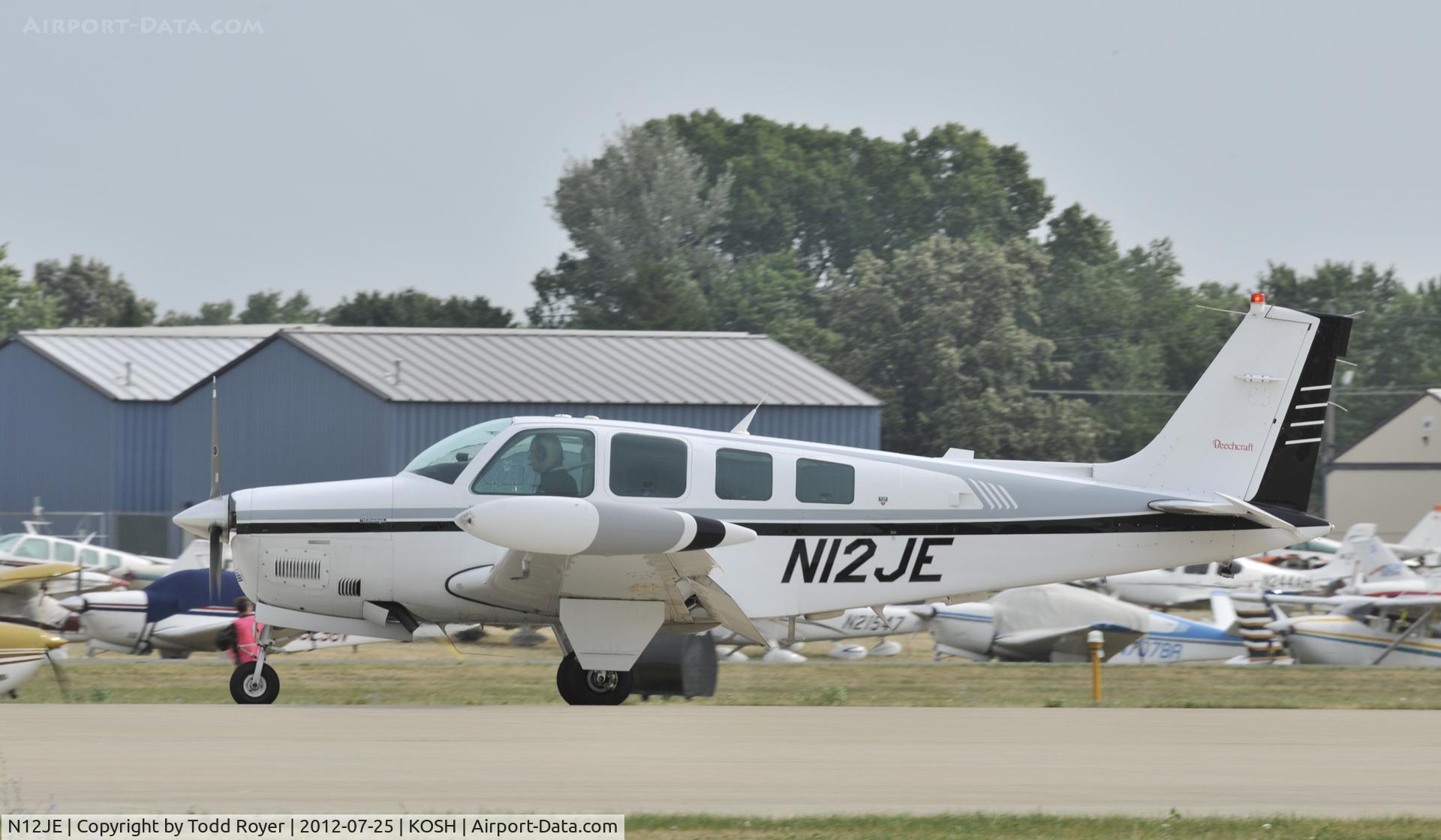 N12JE, Beech A36 Bonanza 36 C/N E-2961, Arriving at Airventure on runway 27