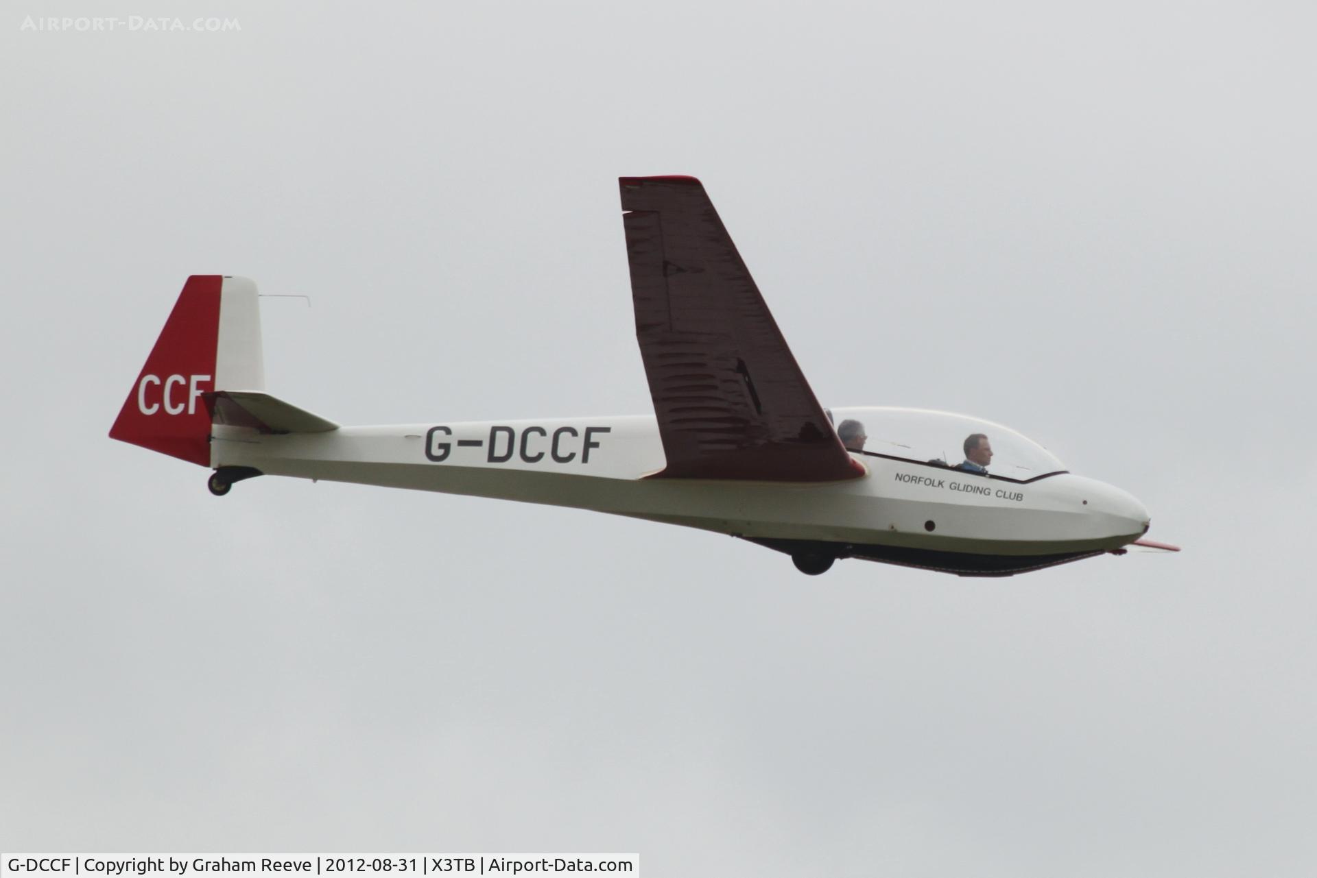 G-DCCF, Schleicher ASK-13 C/N 13042, about to land at Tibenham.