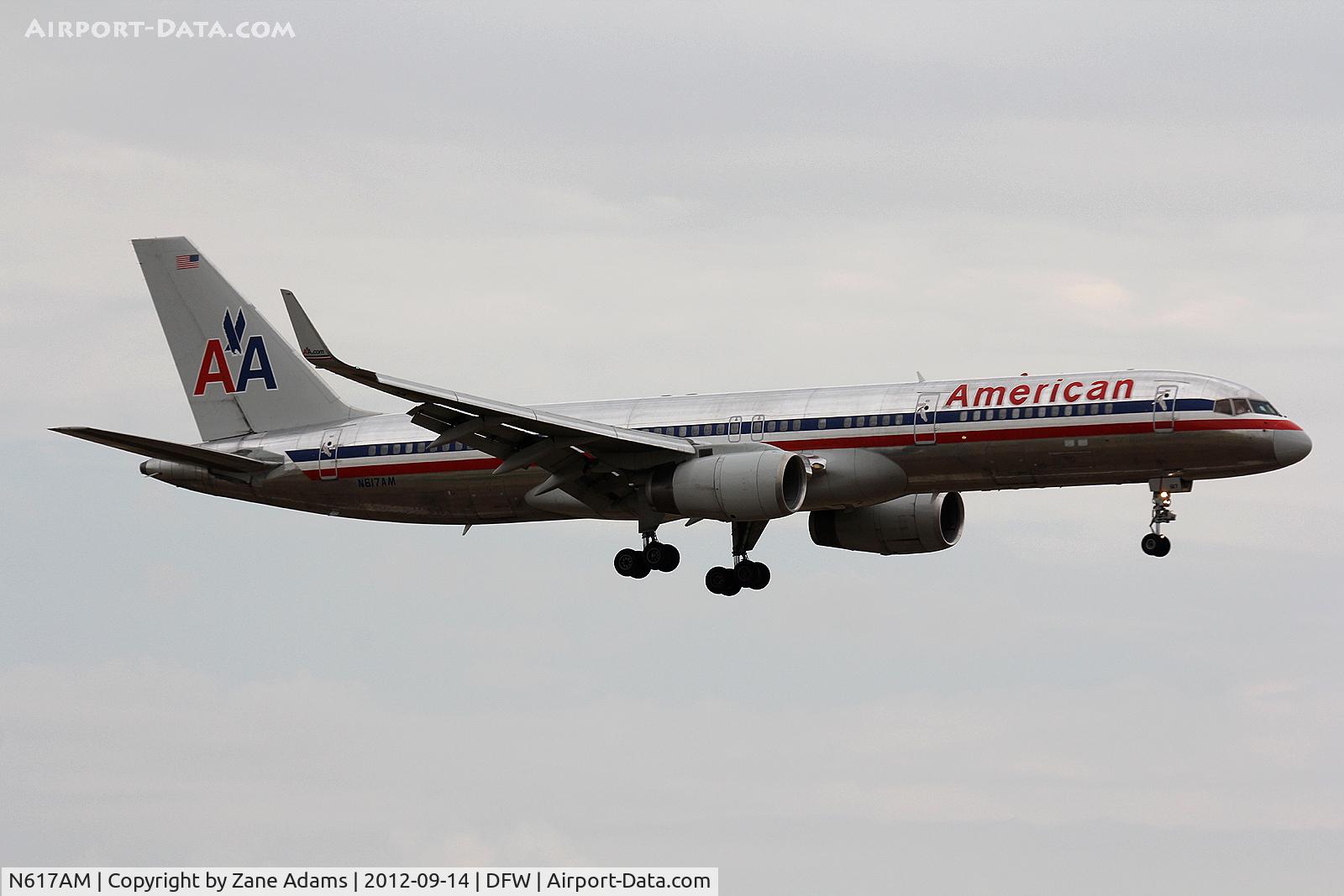 N617AM, 1989 Boeing 757-223 C/N 24525, American Airlines landing at DFW Airport