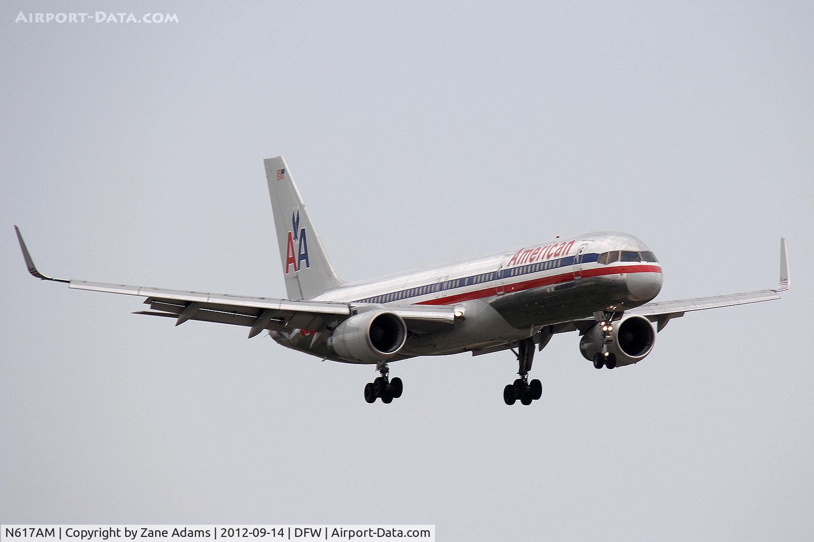 N617AM, 1989 Boeing 757-223 C/N 24525, American Airlines landing at DFW Airport