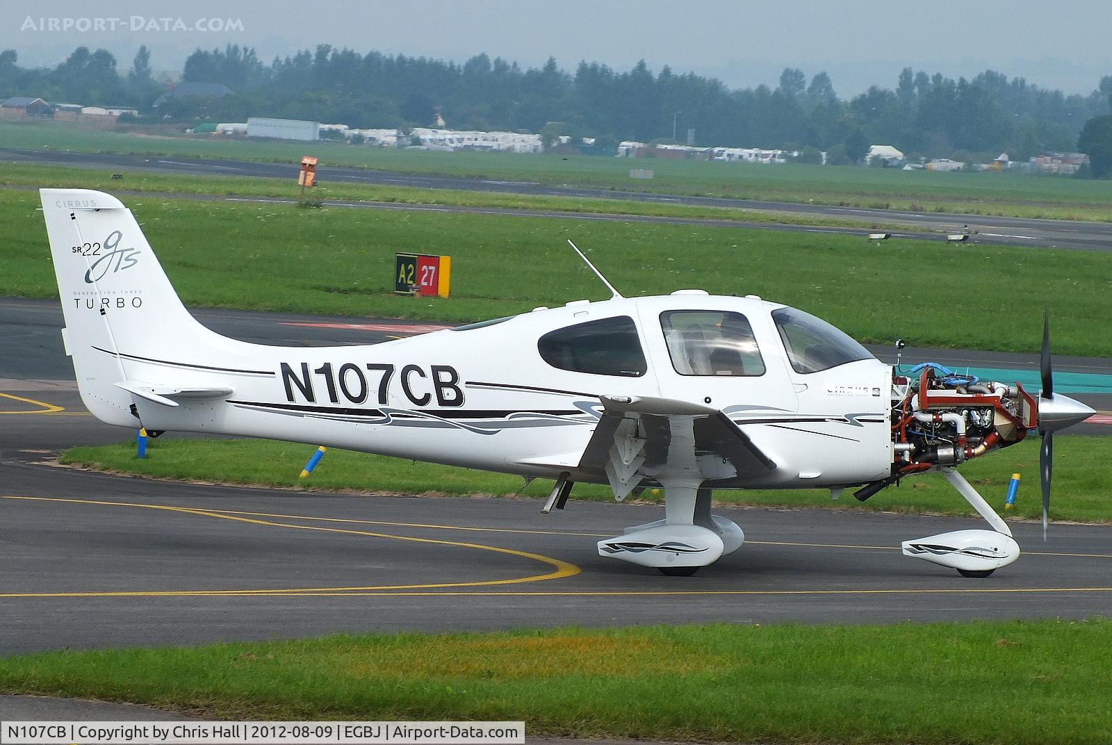 N107CB, 2008 Cirrus SR22 G3 GTS Turbo C/N 3244, Newcastle resident at Staverton for maintenance