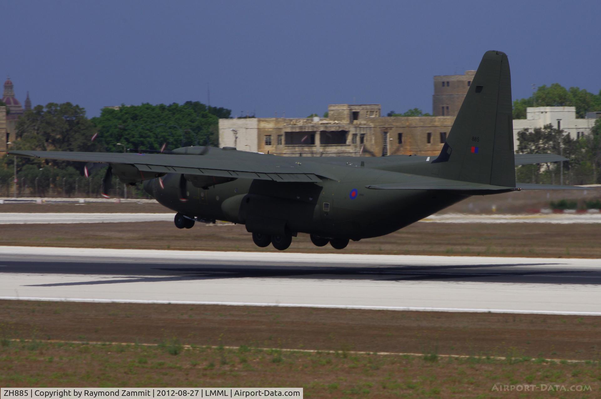 ZH885, 1999 Lockheed Martin C-130J Hercules C.5 C/N 382-5483, C130J Hercules ZH885 of the Royal Air Force taking off from Malta on 27 Aug 2012.