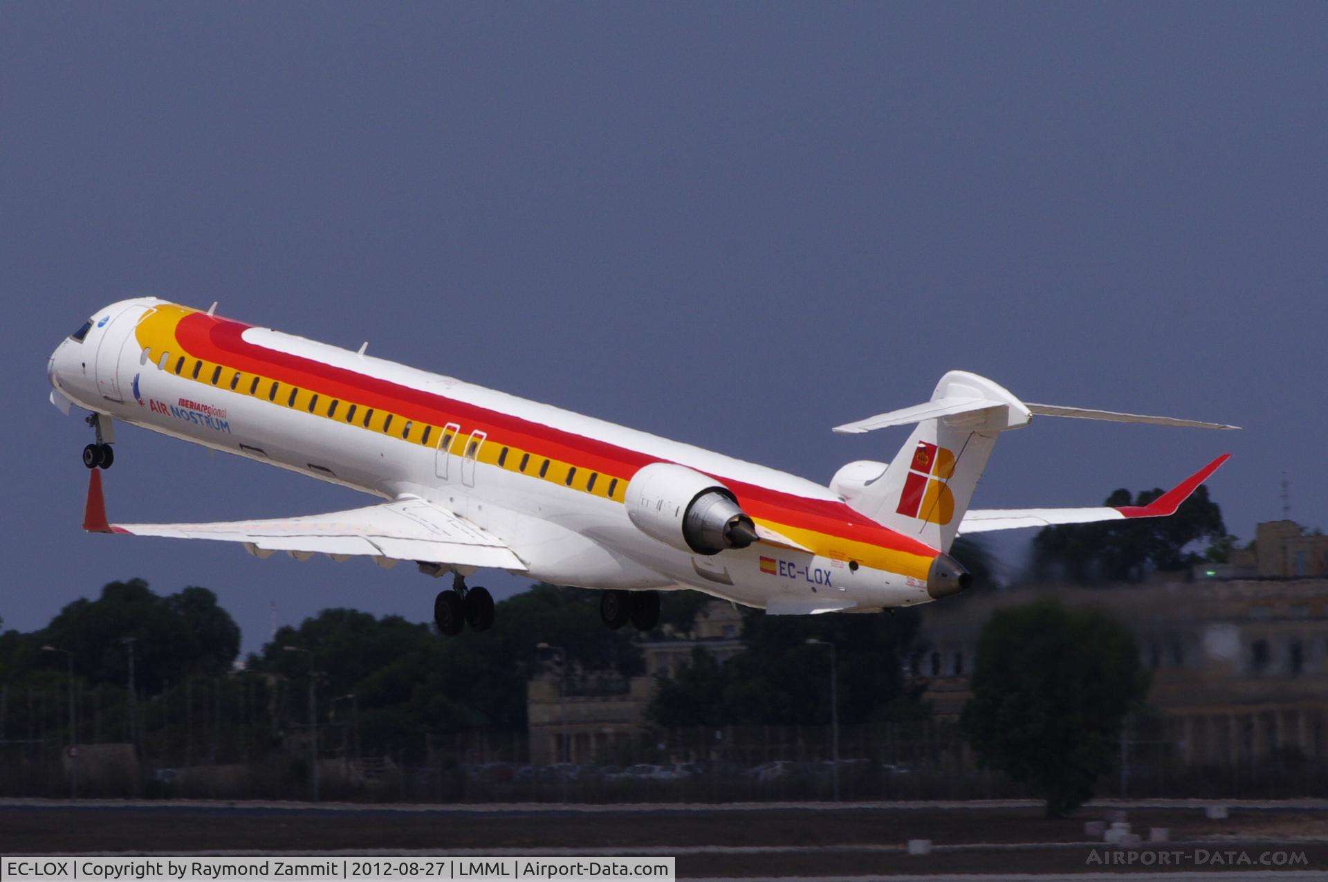 EC-LOX, 2011 Bombardier CRJ-1000ER NG (CL-600-2E25) C/N 19020, CRJ-1000 EC-LOX Air Nostrum just after departure RW31 from Malta.