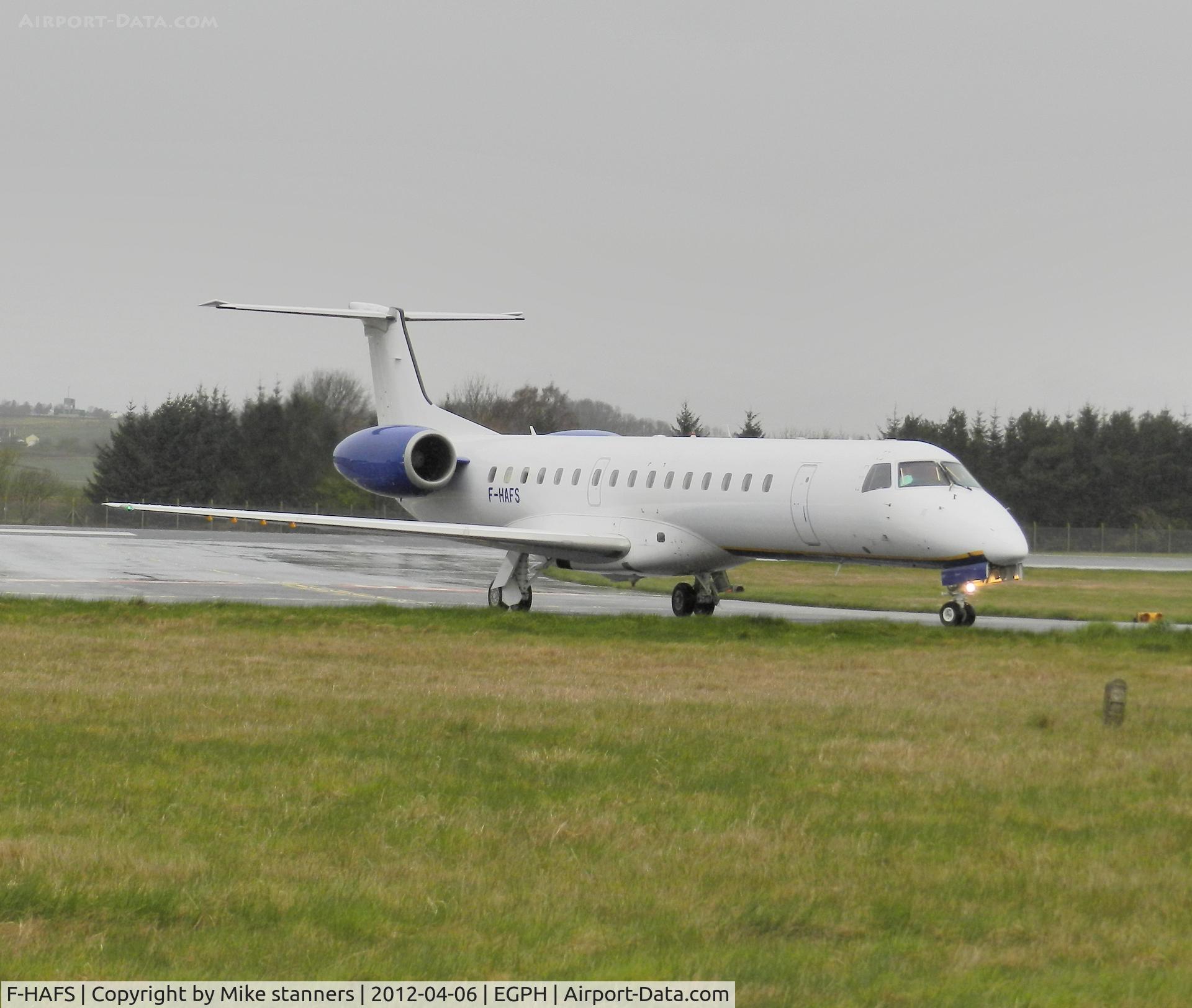 F-HAFS, 1999 Embraer EMB-145EU (ERJ-145EU) C/N 145177, Enhance Aero ERJ-145EU Arrives at EDI  on a rugby charter flight