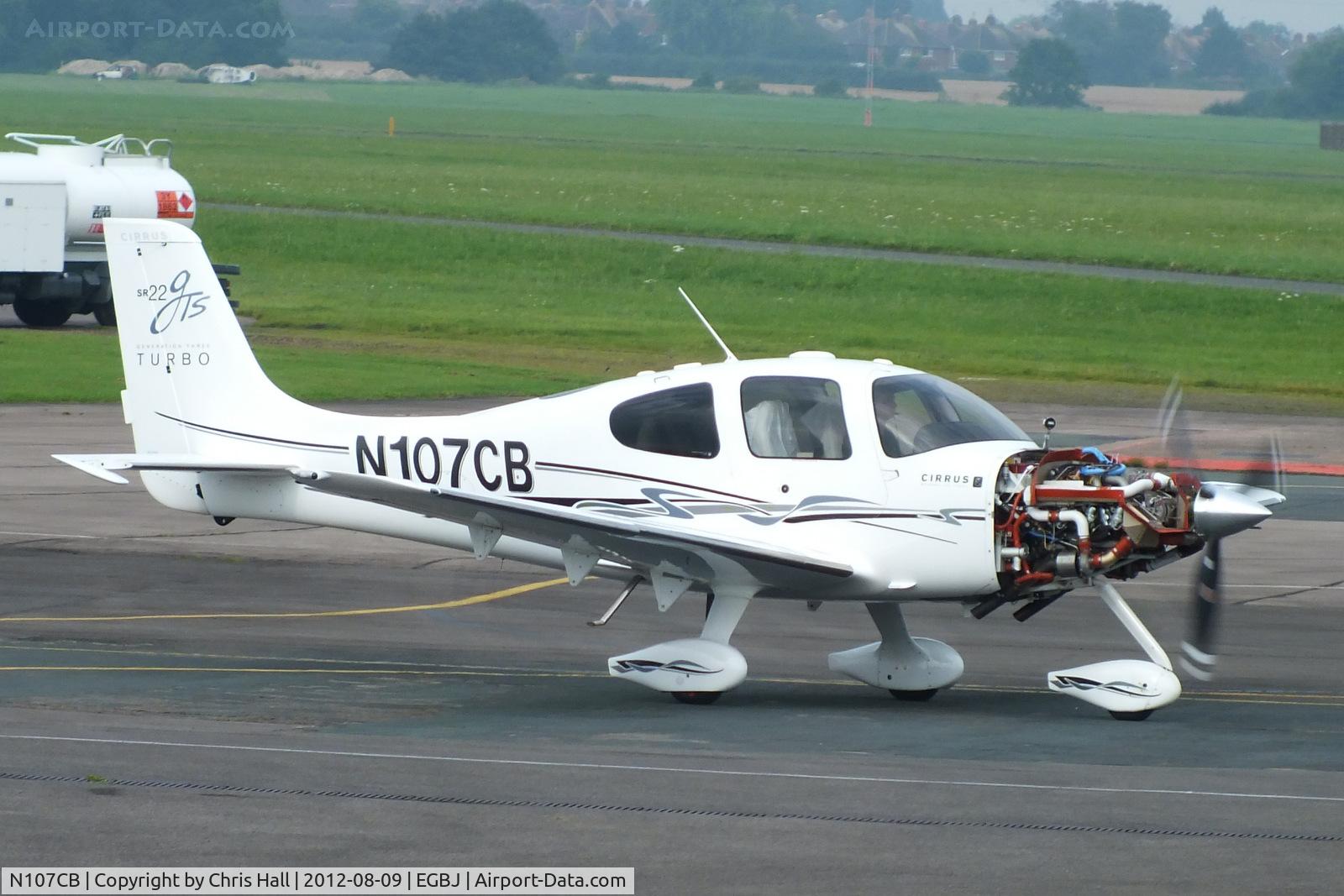 N107CB, 2008 Cirrus SR22 G3 GTS Turbo C/N 3244, Newcastle resident at Staverton for maintenance