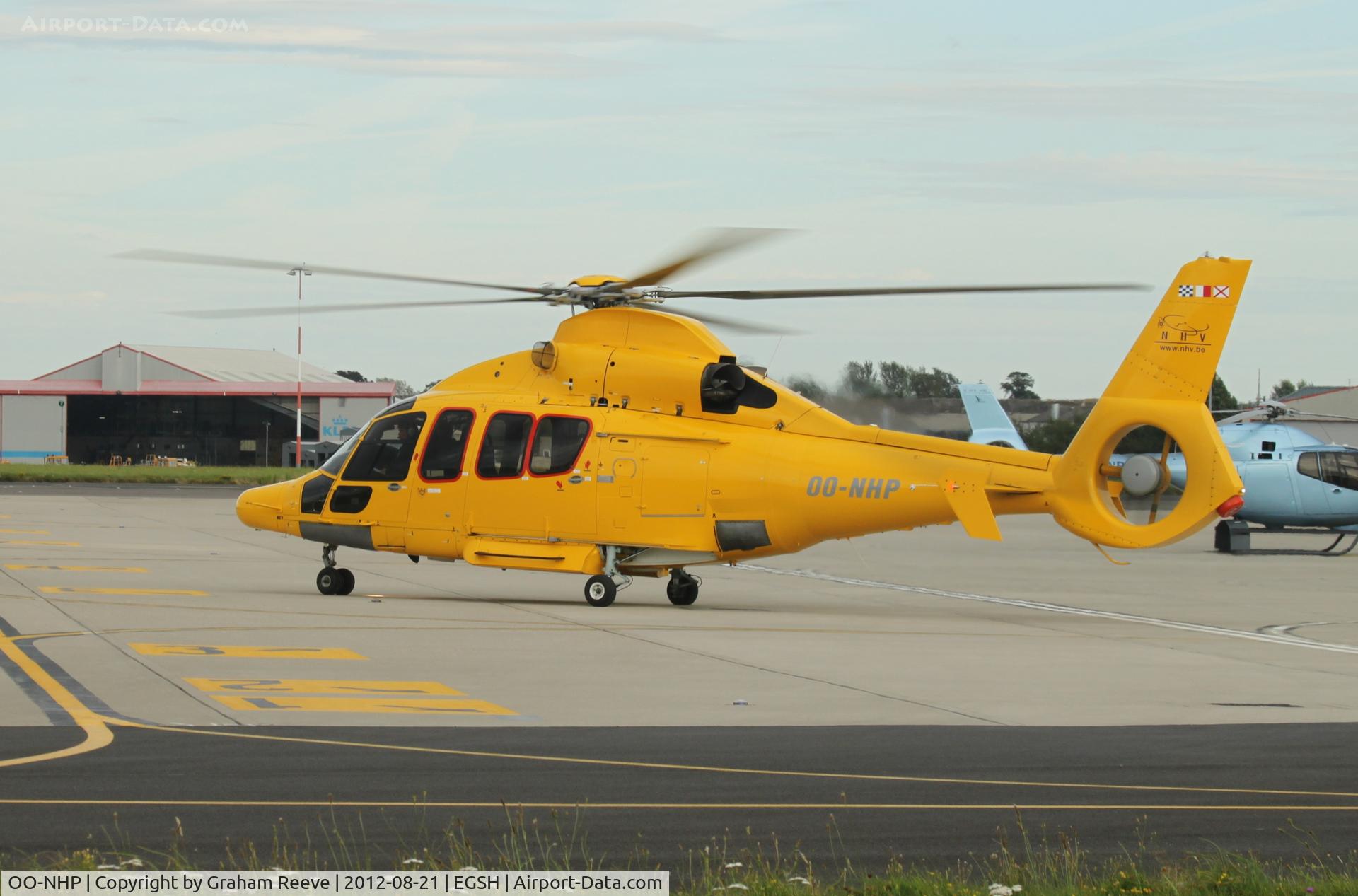 OO-NHP, 2007 Eurocopter EC-155B-1 C/N 6762, Departing from the Saxon apron.