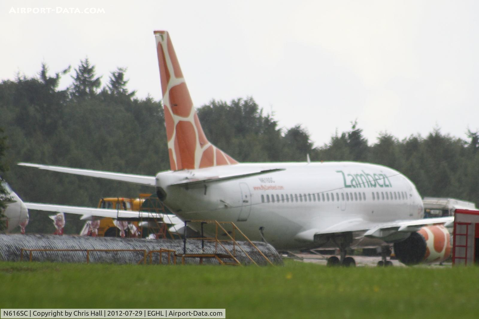 N616SC, 1993 Boeing 737-5Y0 C/N 26101, ex Zambezi Airlines B737 stored at ATC Lasham