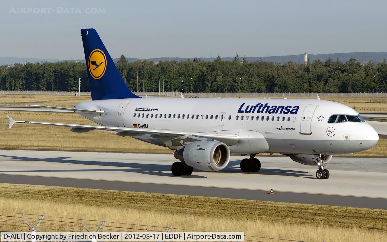 D-AILI, 1997 Airbus A319-114 C/N 651, taxying to the gate