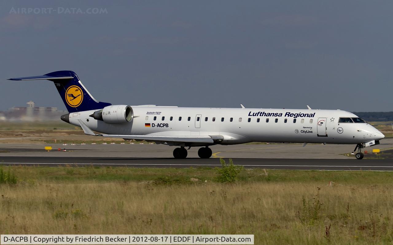 D-ACPB, 2001 Canadair CRJ-701ER (CL-600-2C10) Regional Jet C/N 10013, departure from Frankfurt