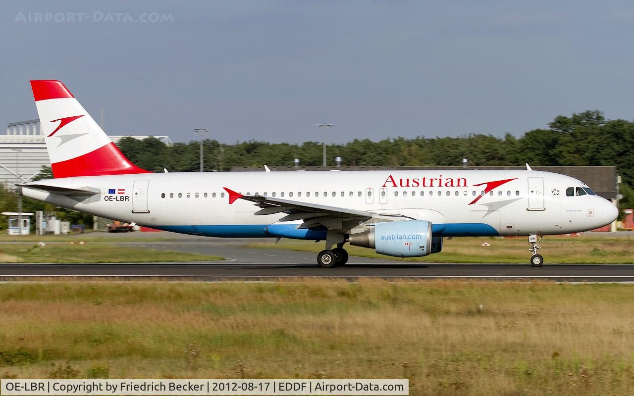 OE-LBR, 2000 Airbus A320-214 C/N 1150, departure from Frankfurt