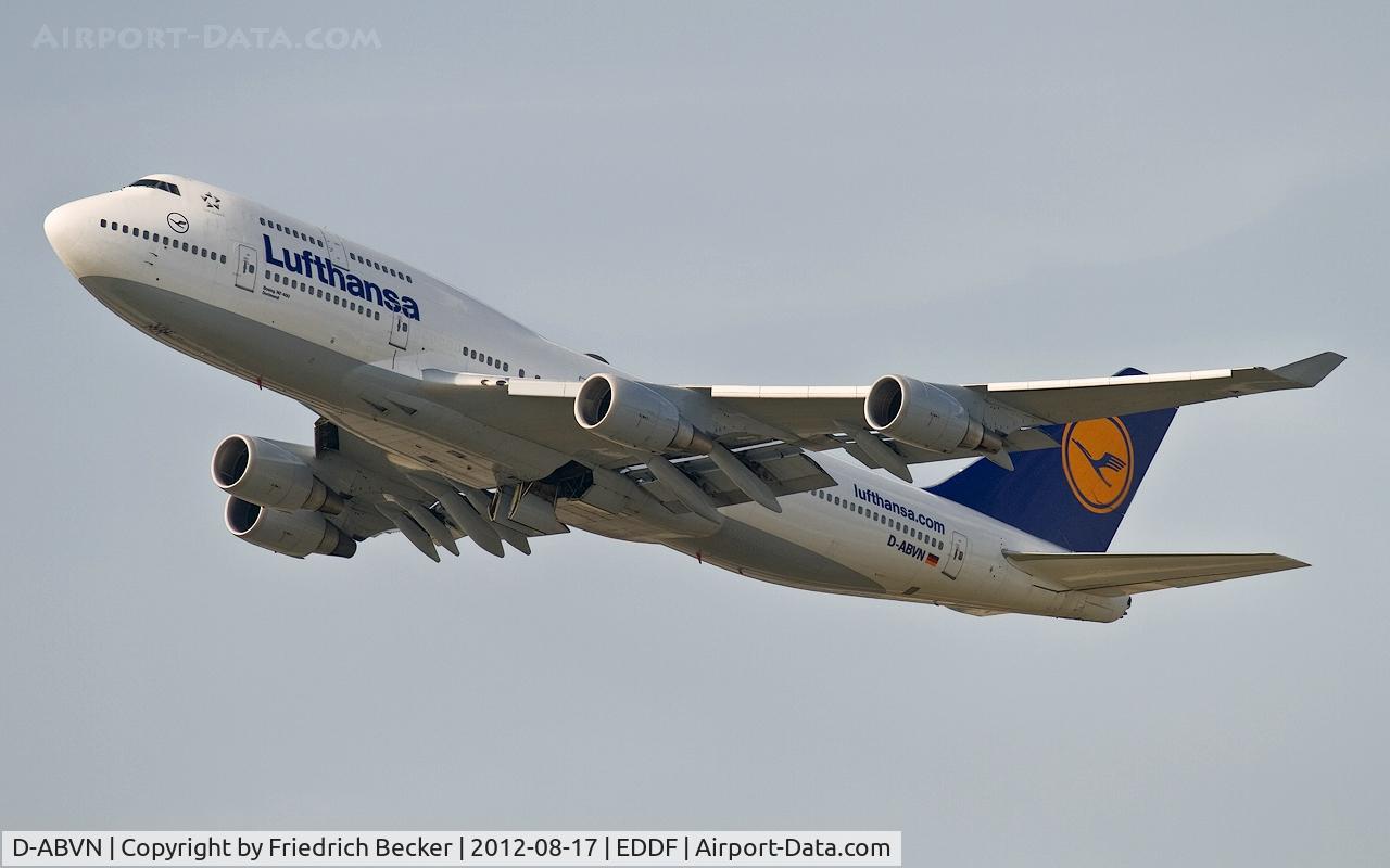 D-ABVN, 1992 Boeing 747-430 C/N 26427, departure from Frankfurt