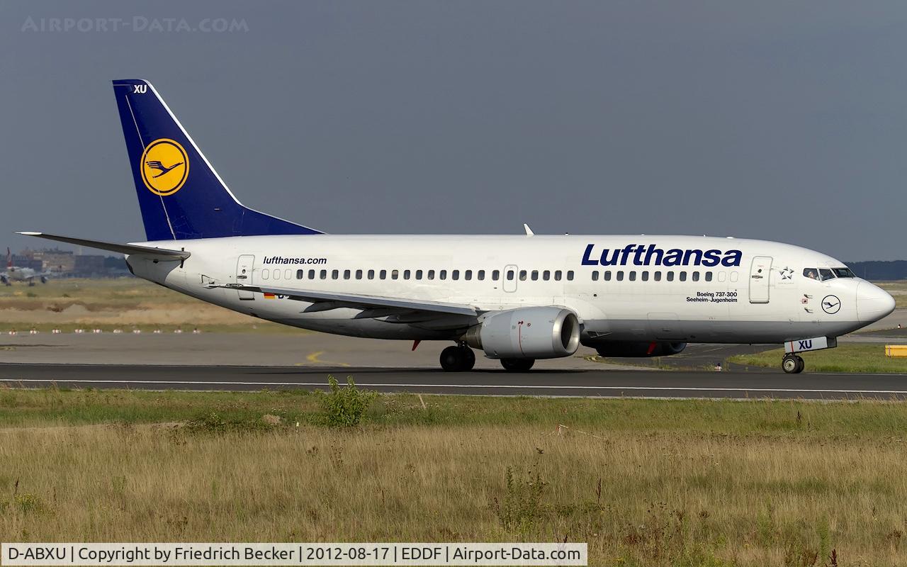 D-ABXU, 1989 Boeing 737-330 C/N 24282, departure from Frankfurt
