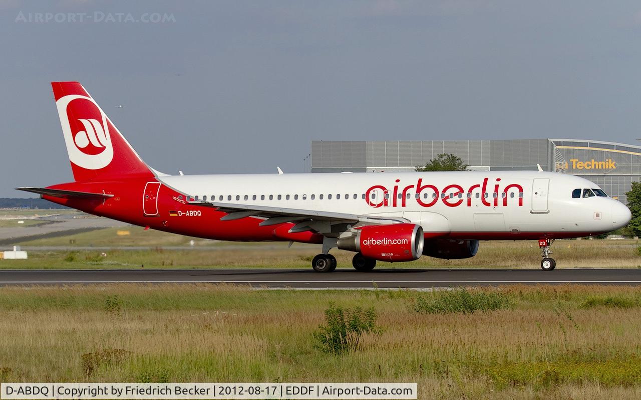 D-ABDQ, 2007 Airbus A320-214 C/N 3121, departure from Frankfurt