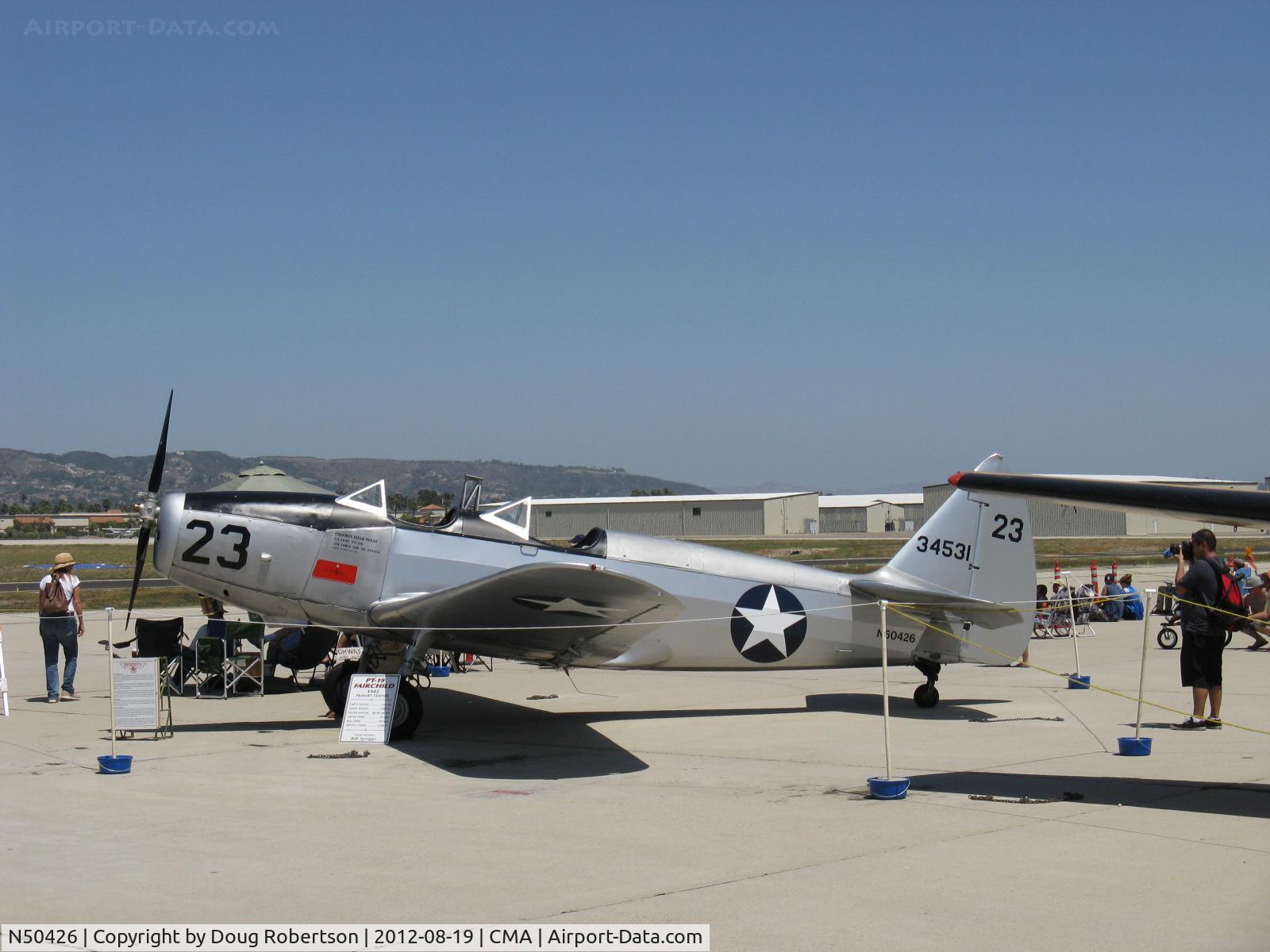 N50426, 1943 Fairchild M-62A-3 Cornell II C/N T43-5197, 1943 Fairchild M-62A CORNELL as PT-19, Fairchild Ranger 6-440C-5 200 Hp inverted in-line