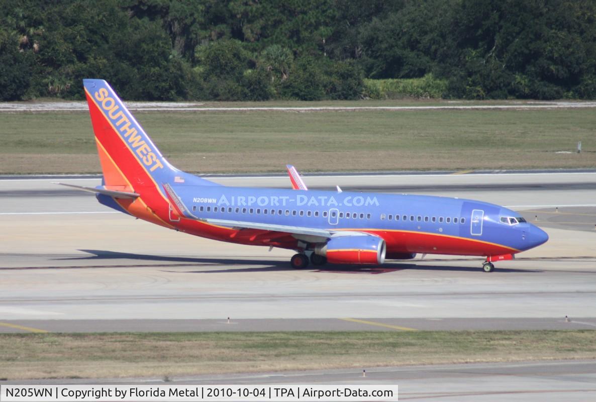 N205WN, 2005 Boeing 737-7H4 C/N 34010, Southwest 737