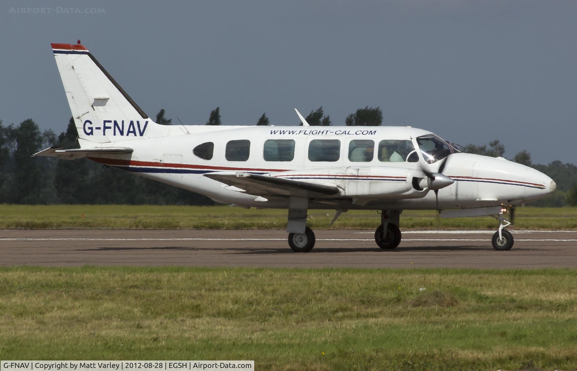 G-FNAV, 1977 Piper PA-31-350 Chieftain C/N 31-7752187, About to depart EGSH.