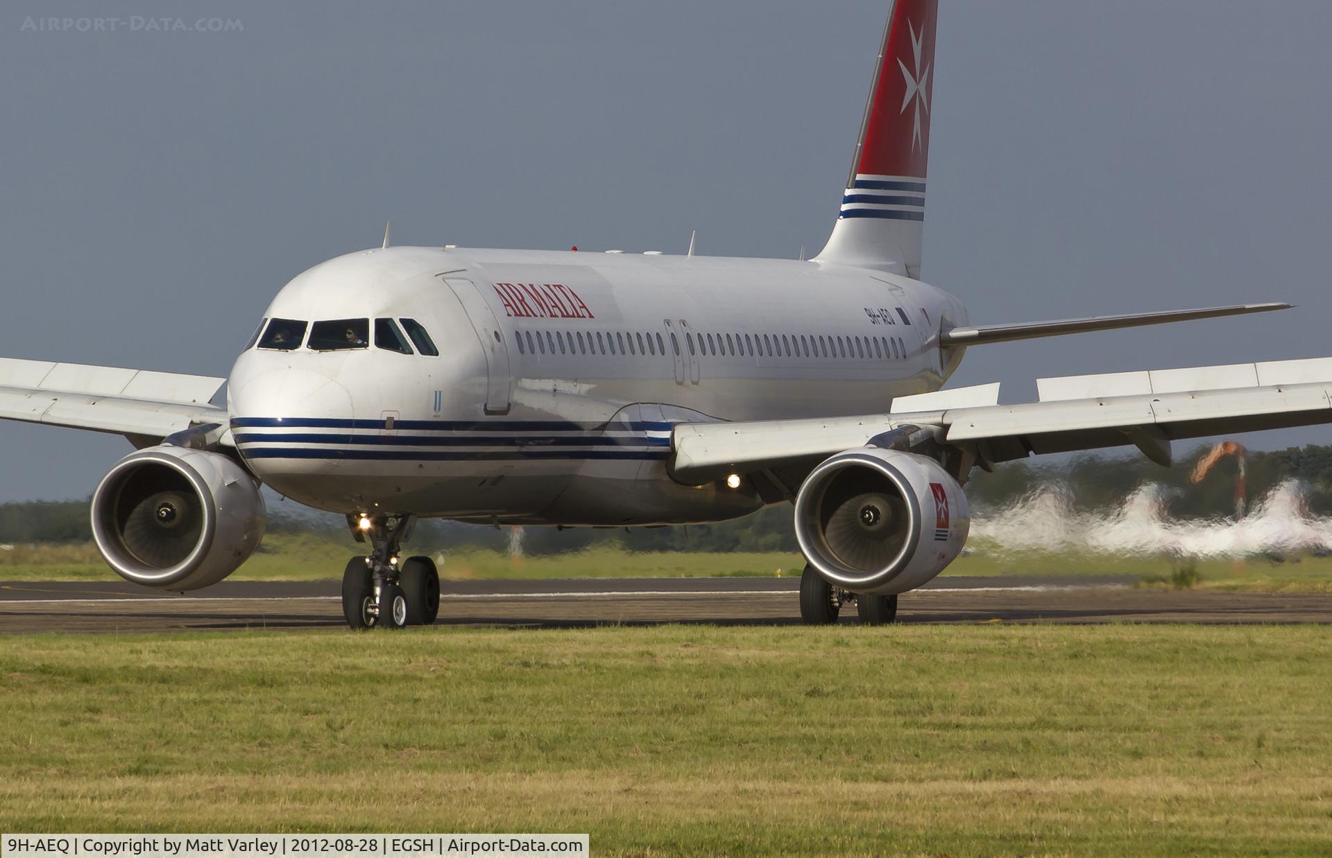 9H-AEQ, 2007 Airbus A320-214 C/N 3068, Arriving in the evening sun.