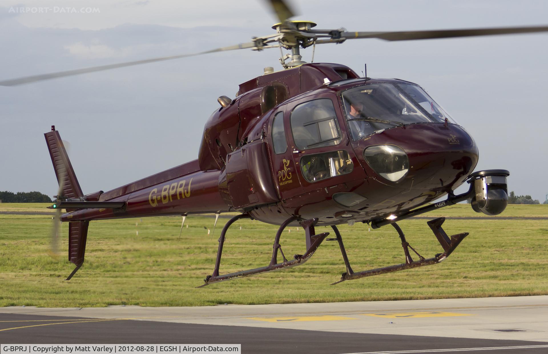 G-BPRJ, 1982 Aerospatiale AS-355F-1 Ecureuil 2 C/N 5201, Arriving at SaxonAir in the evening sun.