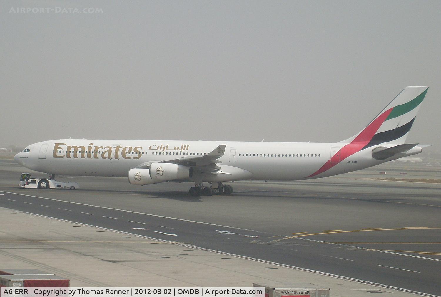 A6-ERR, 1997 Airbus A340-313 C/N 202, taken from A6-EDB
