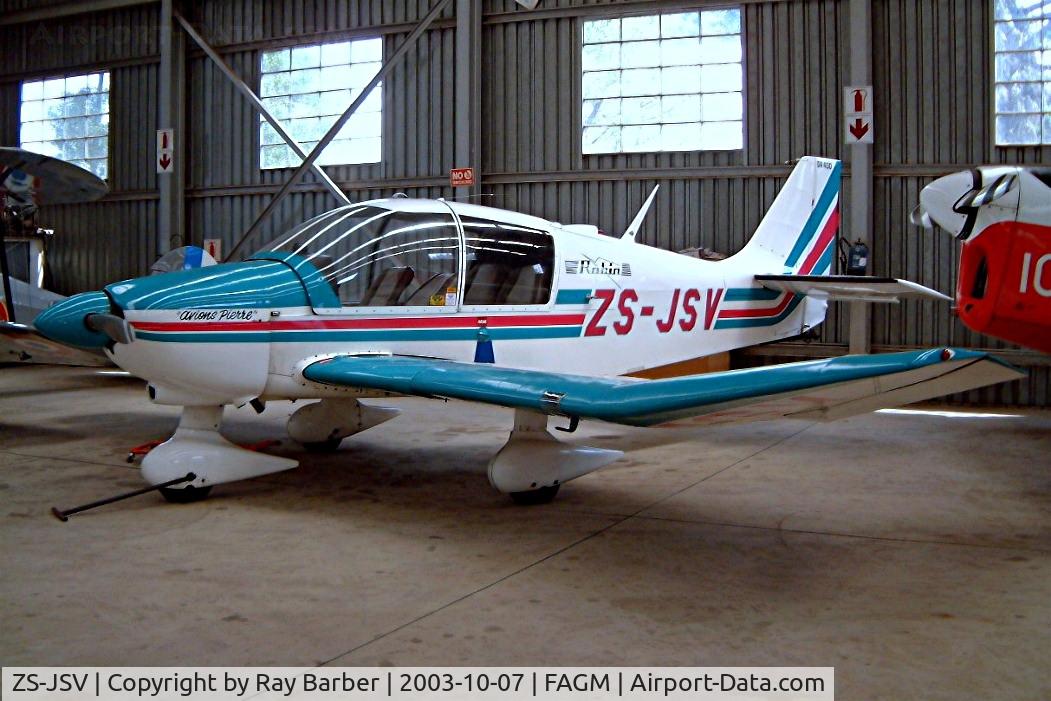 ZS-JSV, Robin DR-400-180 Regent Regent C/N 1110, Robin DR.400/180 Regent [1110] Rand~ZS 07/10/2003