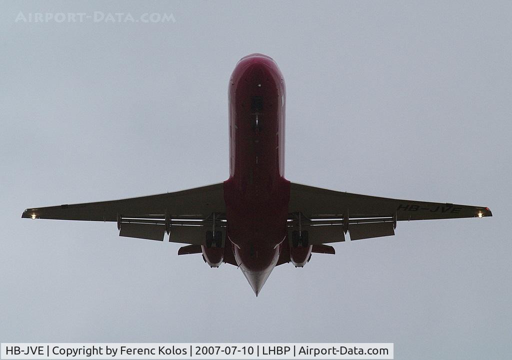 HB-JVE, 1993 Fokker 100 (F-28-0100) C/N 11459, Ferihegy