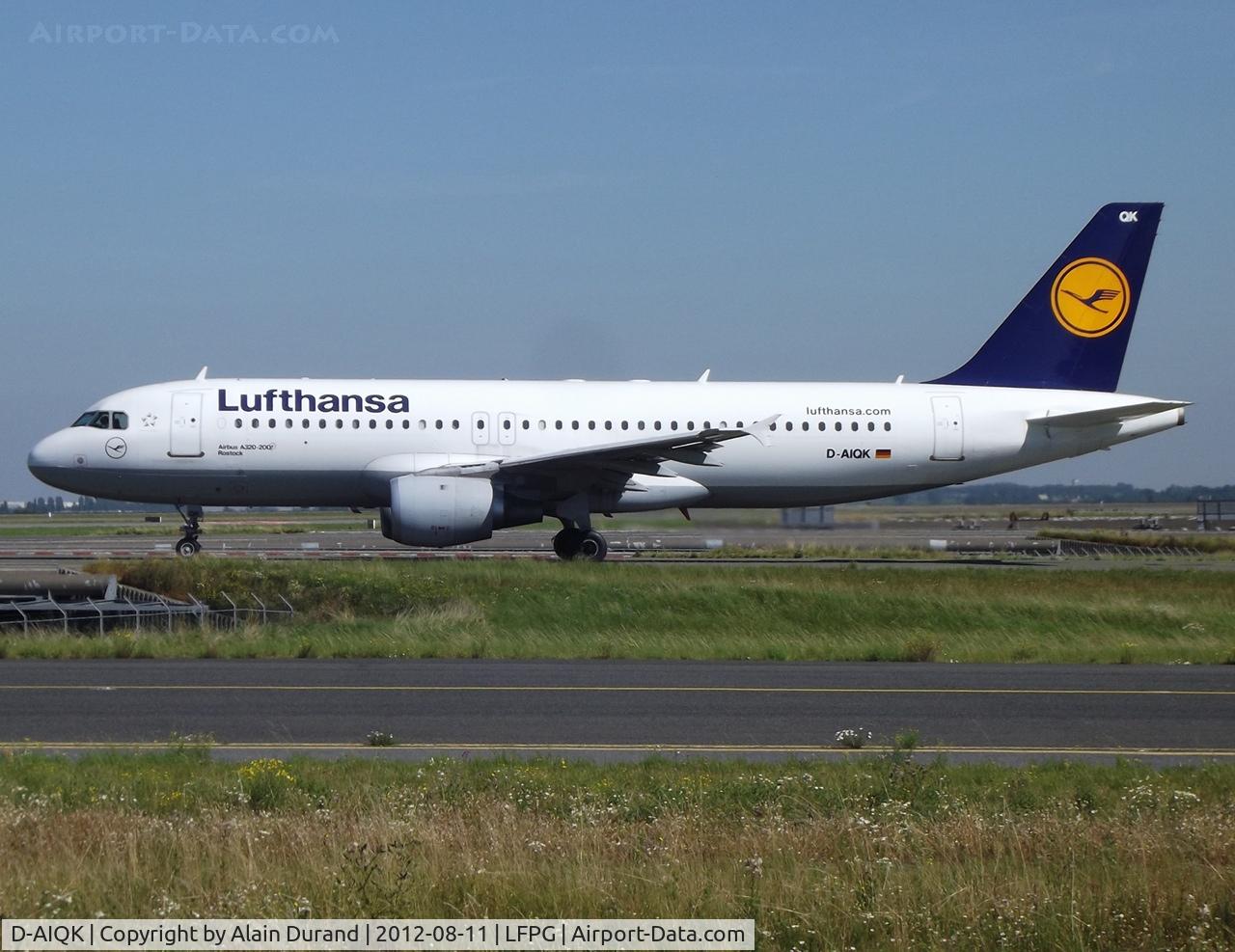 D-AIQK, 1991 Airbus A320-211 C/N 0218, named Rostock, after a major German seaport and shipbuilding site. Until 1945, the city area also boasted a major aircraft manufacturing industry led by Arado and Heinkel.