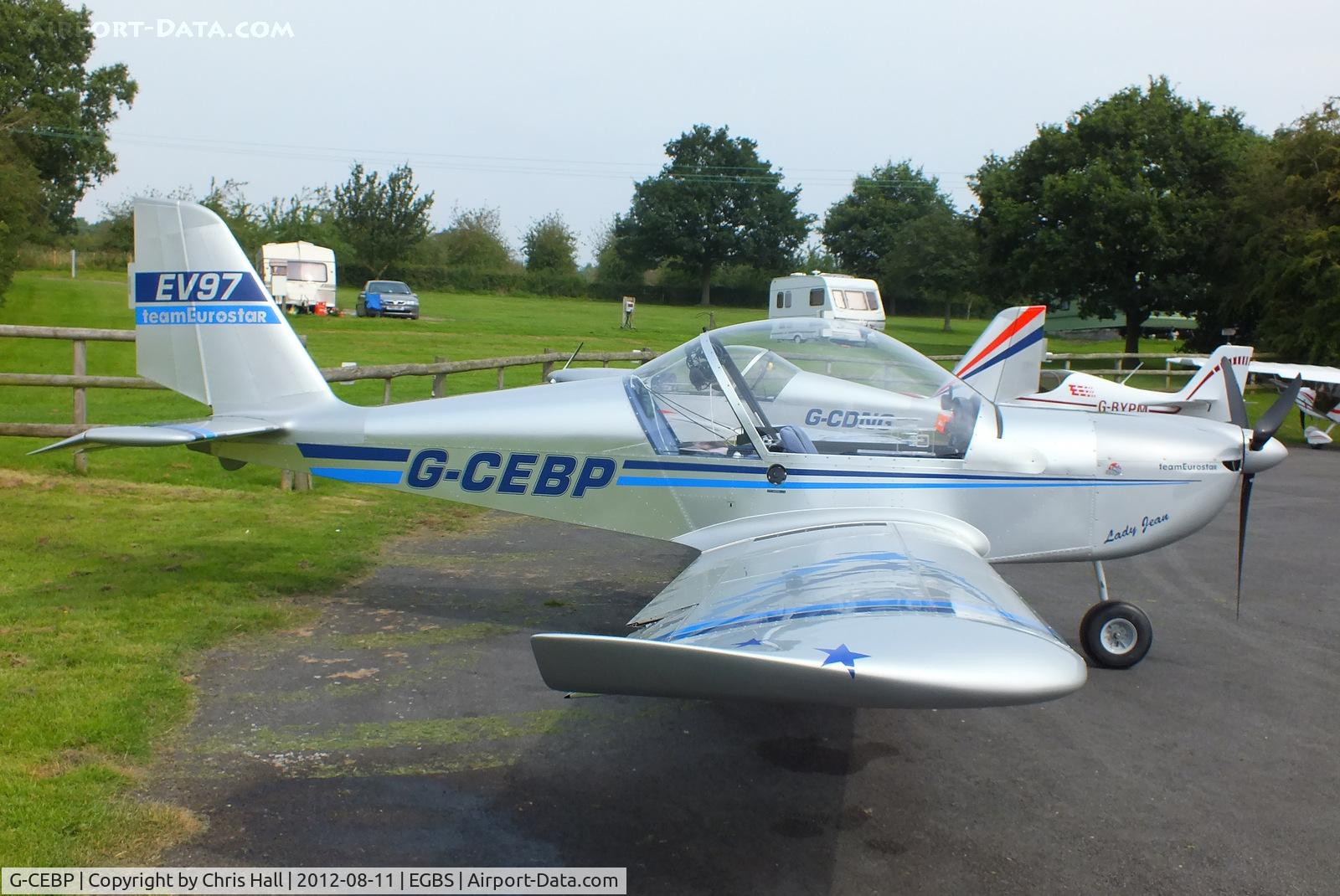 G-CEBP, 2006 Aerotechnik EV-97 Eurostar C/N 2825, at Shobdon Airfield, Herefordshire