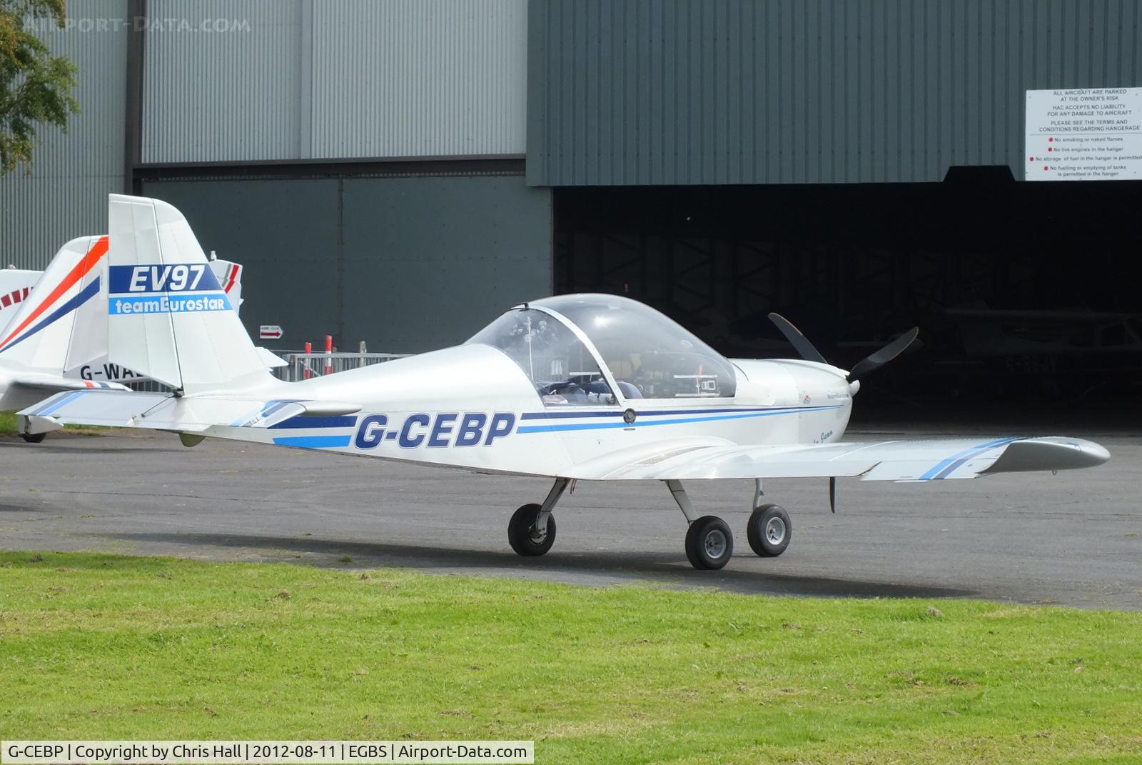 G-CEBP, 2006 Aerotechnik EV-97 Eurostar C/N 2825, at Shobdon Airfield, Herefordshire