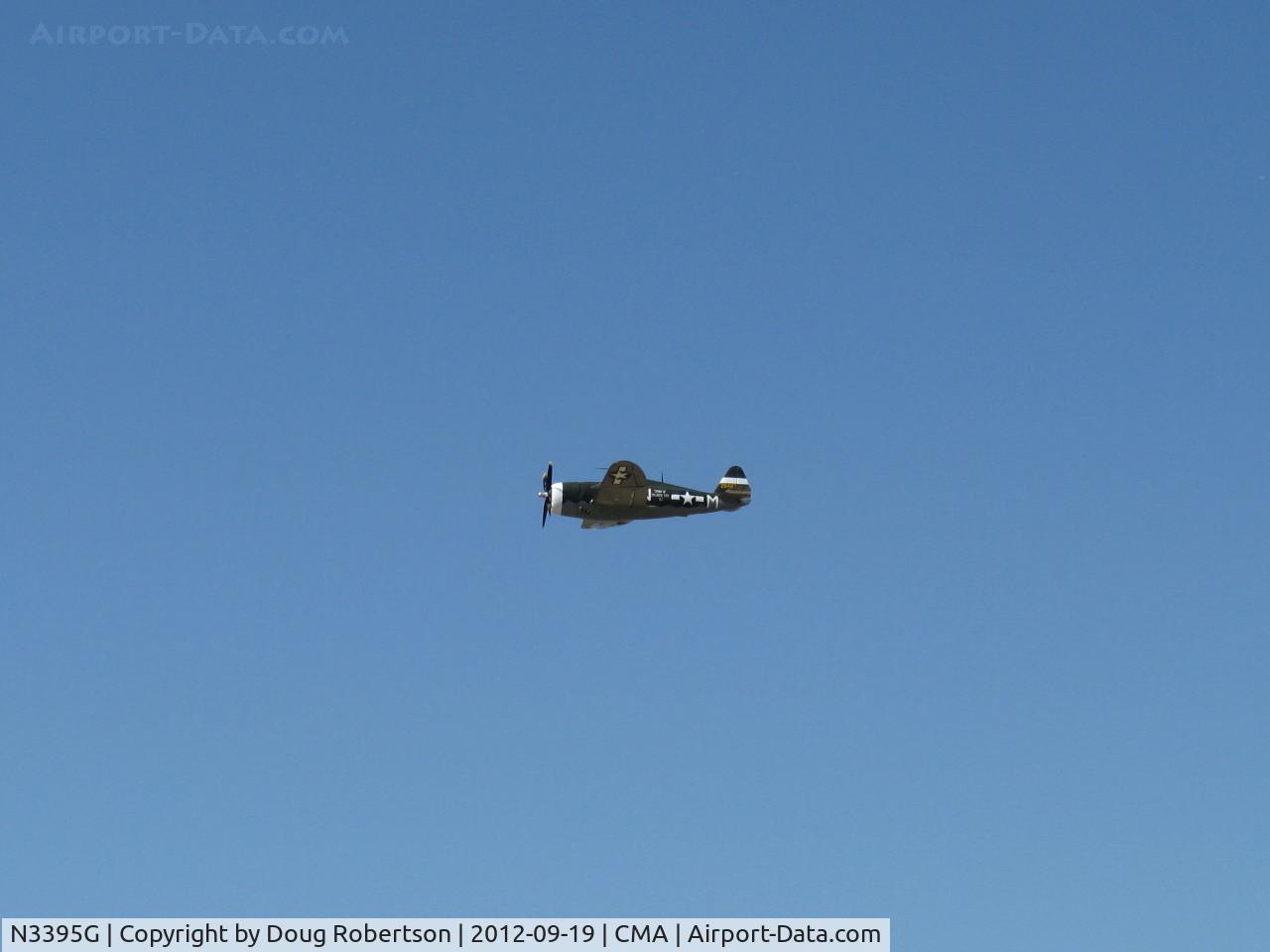 N3395G, 1942 Republic P-47G-15-CU Thunderbolt C/N 42-25254, 1942 Republic P-47G THUNDERBOLT 'Jug', P&W R-2800 Double Wasp radial 2,300 Hp, overflight Rwy 26