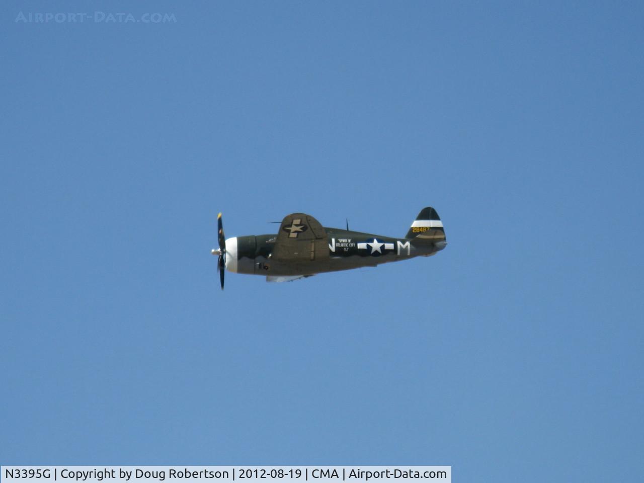 N3395G, 1942 Republic P-47G-15-CU Thunderbolt C/N 42-25254, 1942 Republic P-47G THUNDERBOLT 'Jug', P&W R-2800 Double Wasp radial 2,300 Hp, overflight Rwy 26