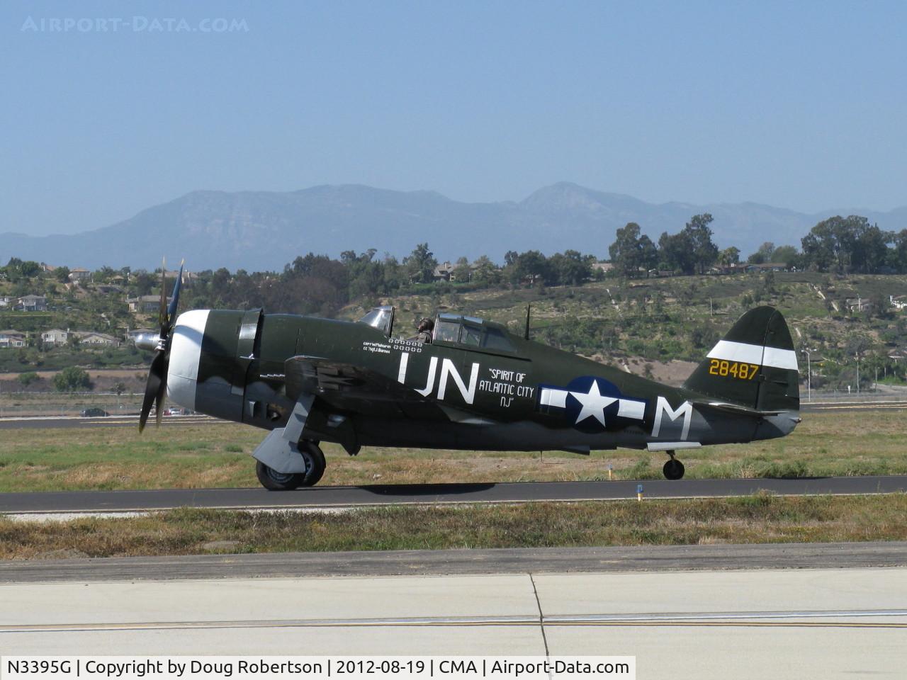 N3395G, 1942 Republic P-47G-15-CU Thunderbolt C/N 42-25254, 1942 Republic P-47G THUNDERBOLT 'Jug', P&W R-2800 Double Wasp radial 2,300 Hp, taxi to 26