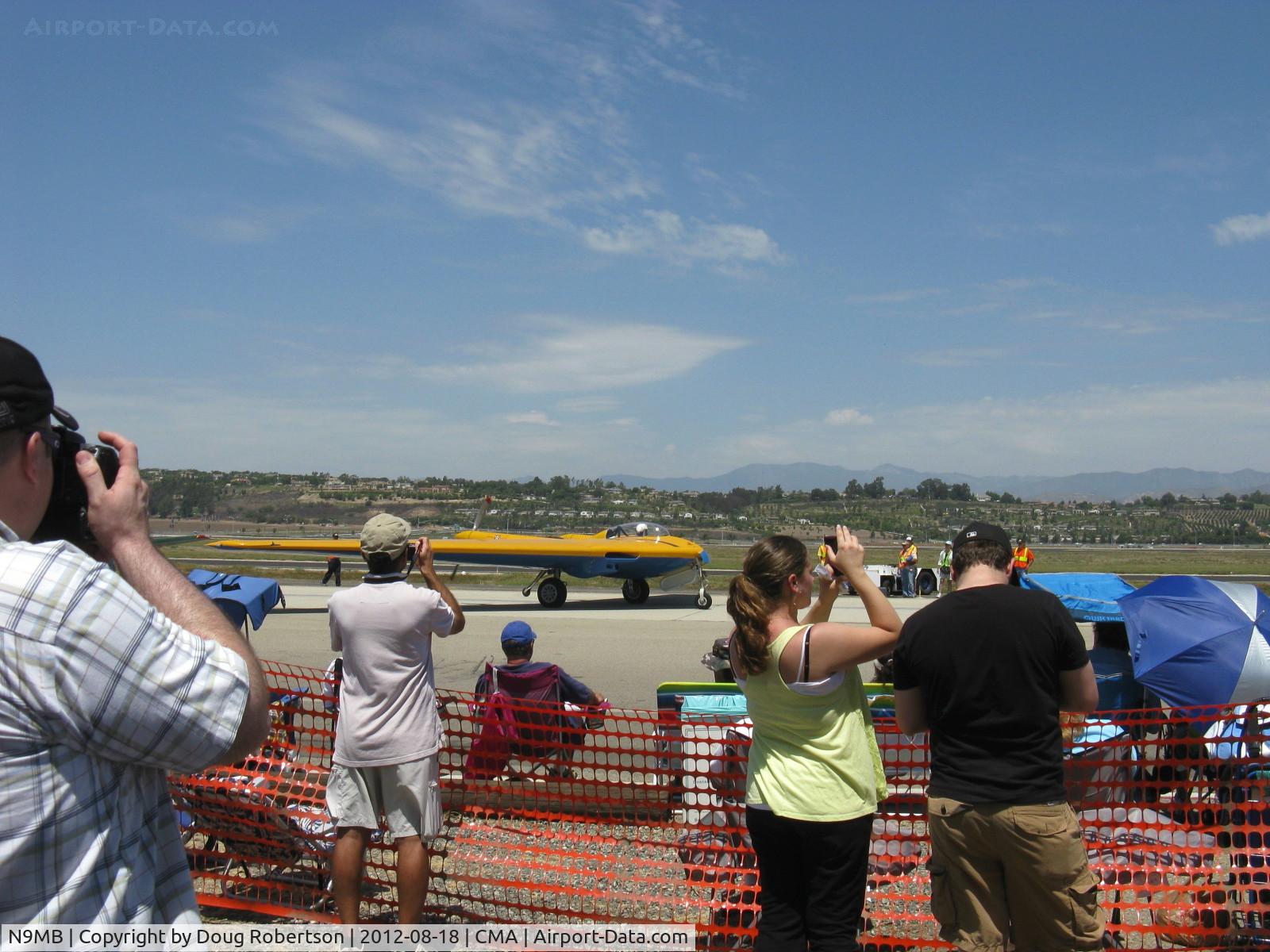 N9MB, 1945 Northrop N9M C/N 04, 1945 Northrop Flying Wing N9M, two Franklin XO-540-7 300 Hp each pushers, taxi past crowd