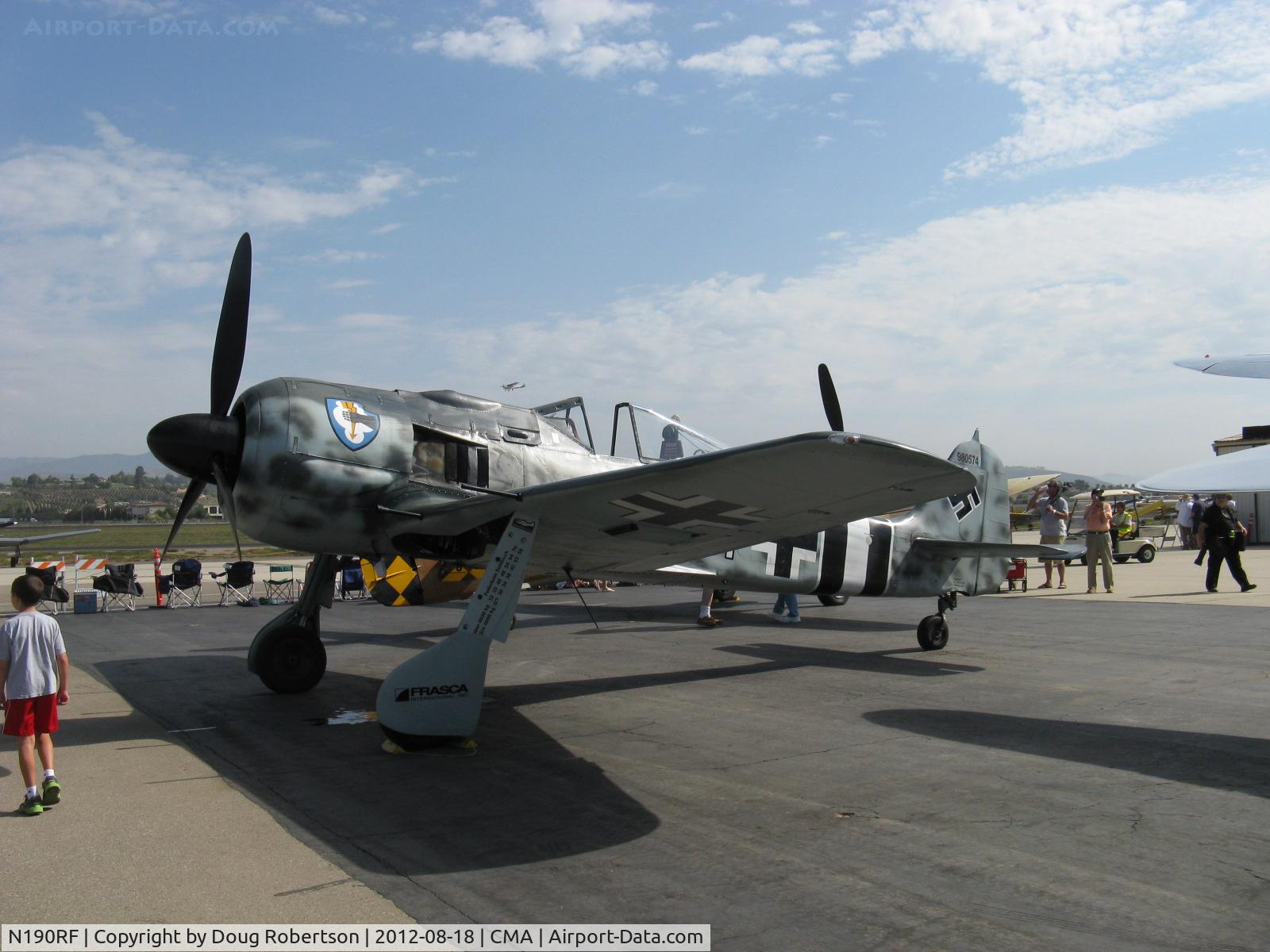 N190RF, Focke-Wulf Fw-190A-9 C/N 980 574, 1944 Focke Wulf Fw 190A-9, BMW 801 series radial 1,973 Hp. The Fw 190 fighters and fighter-bombers were considered superior to their Messerschmitt Bf 109s by the German Luftwaffe.