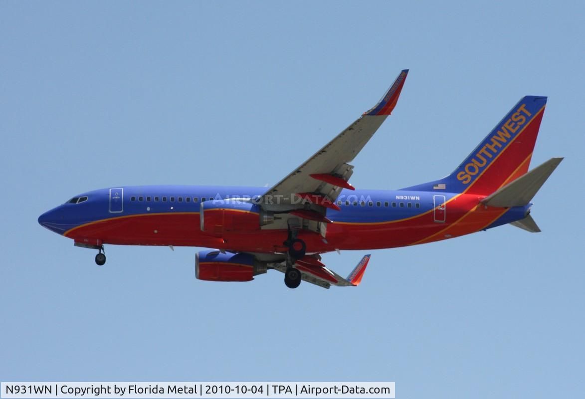 N931WN, 2009 Boeing 737-7H4 C/N 36637, Southwest 737