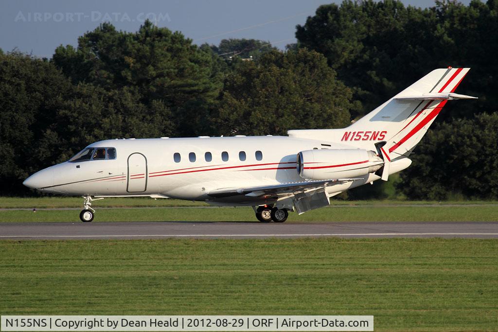 N155NS, 2001 Raytheon Hawker 800XP C/N 258549, Norfolk Southern Railway Co's 2001 Raytheon Hawker 800XP N155NS rolling out on RWY 5 after landing.