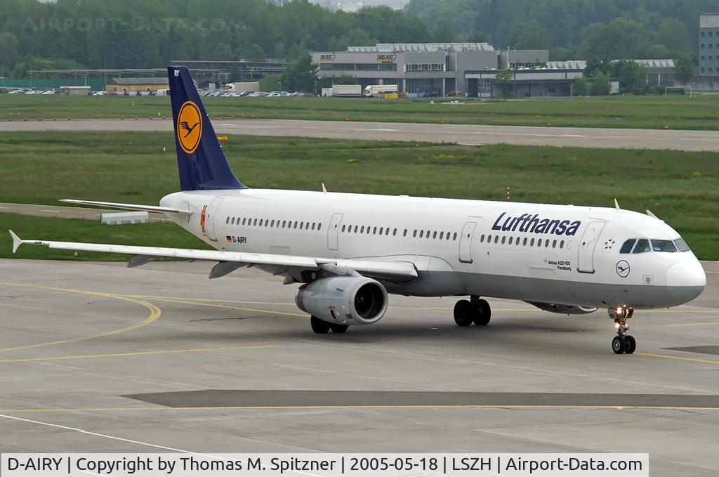 D-AIRY, 1998 Airbus A321-131 C/N 0901, Lufthansa D-AIRY taxiing twds. Rwy28. The a/c is named after the city of Flensburg, but it is better known by it's nickname 