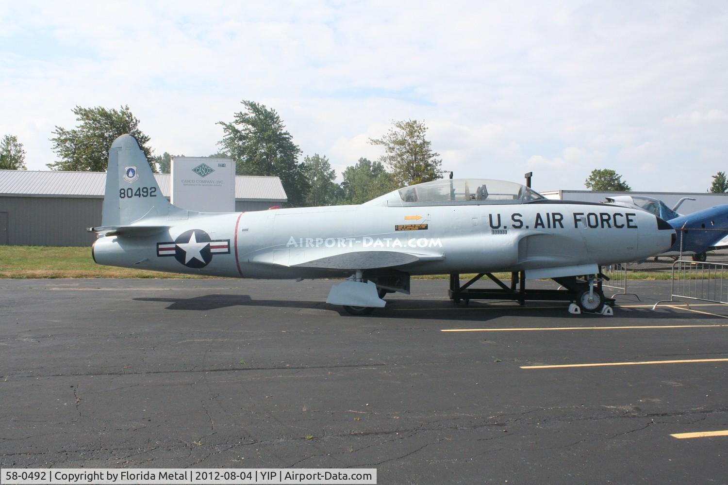 58-0492, 1958 Lockheed T-33A Shooting Star C/N 580-1540, T-33A Shooting Star