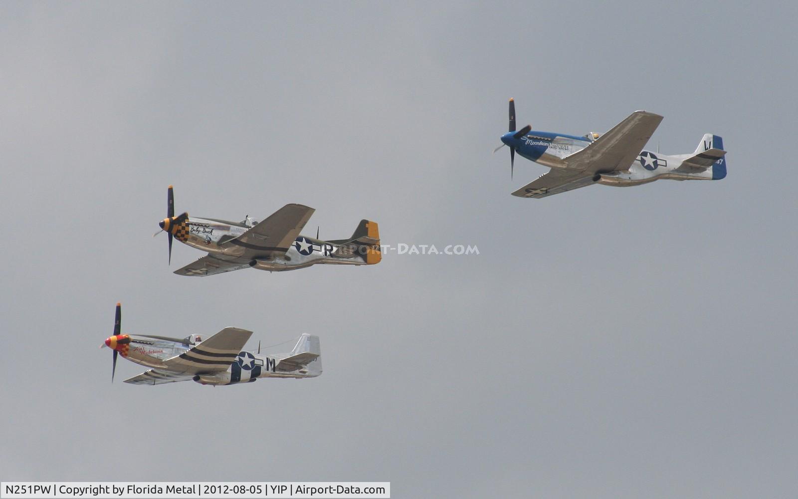 N251PW, 1944 North American P-51D Mustang C/N 122-31945, 3 ship formation