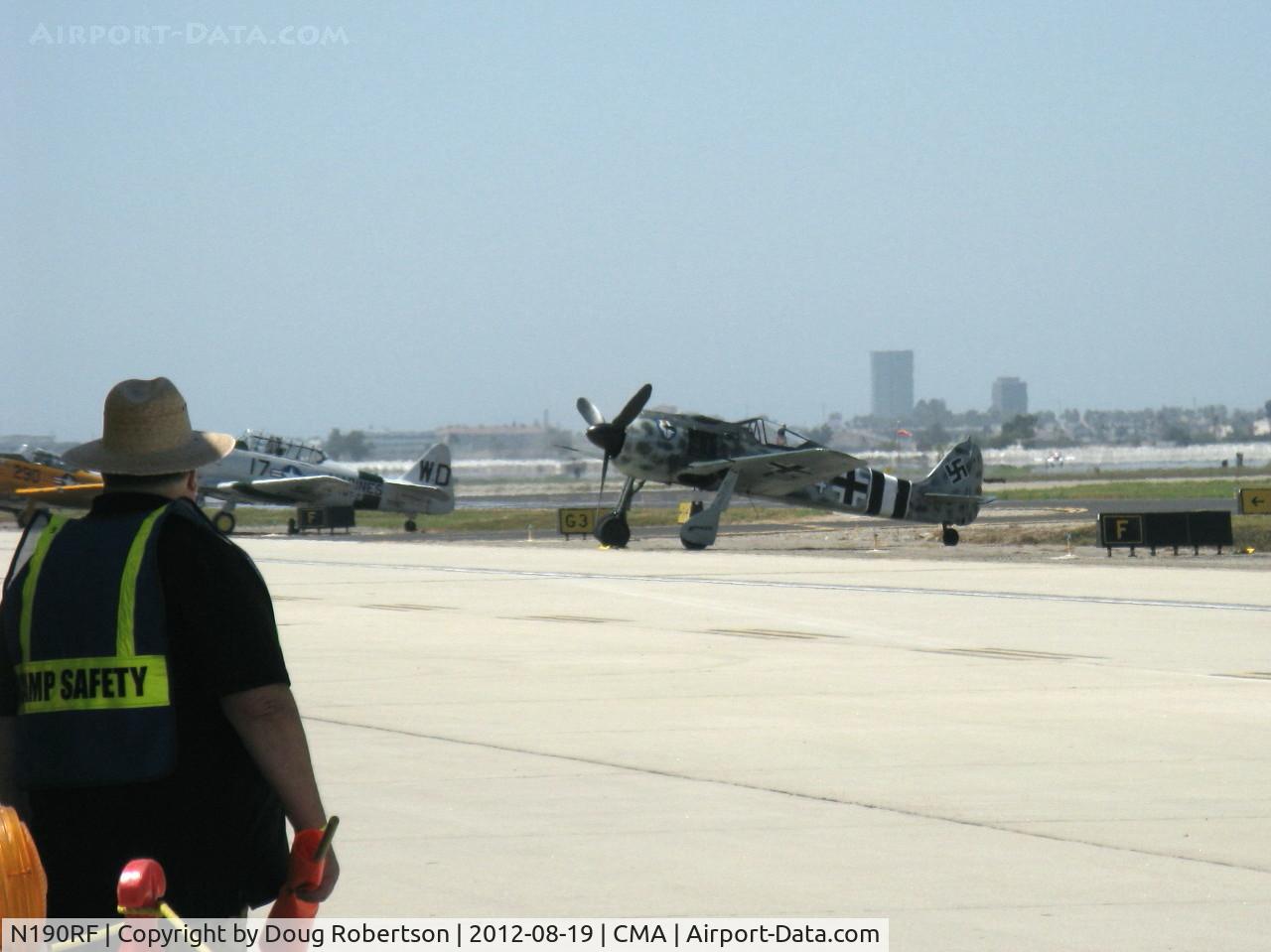 N190RF, Focke-Wulf Fw-190A-9 C/N 980 574, 1944 Focke Wulf Fw 190A-9, BMW 801 series radial 1,973 Hp, on the airshow flight line