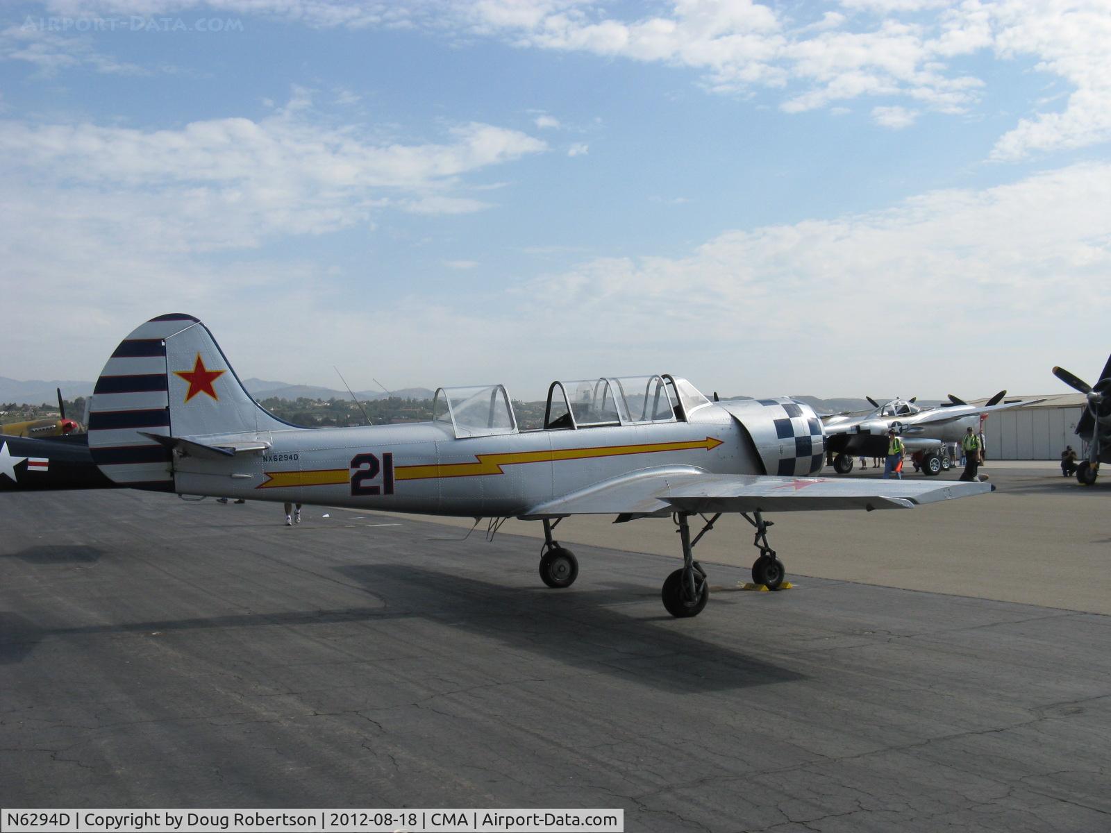 N6294D, 1983 Yakovlev Yak-52 C/N 833611, 1983 Yakovlev YAK 52, Vedeneev (Ivchenko) M-14P 360 Hp radial