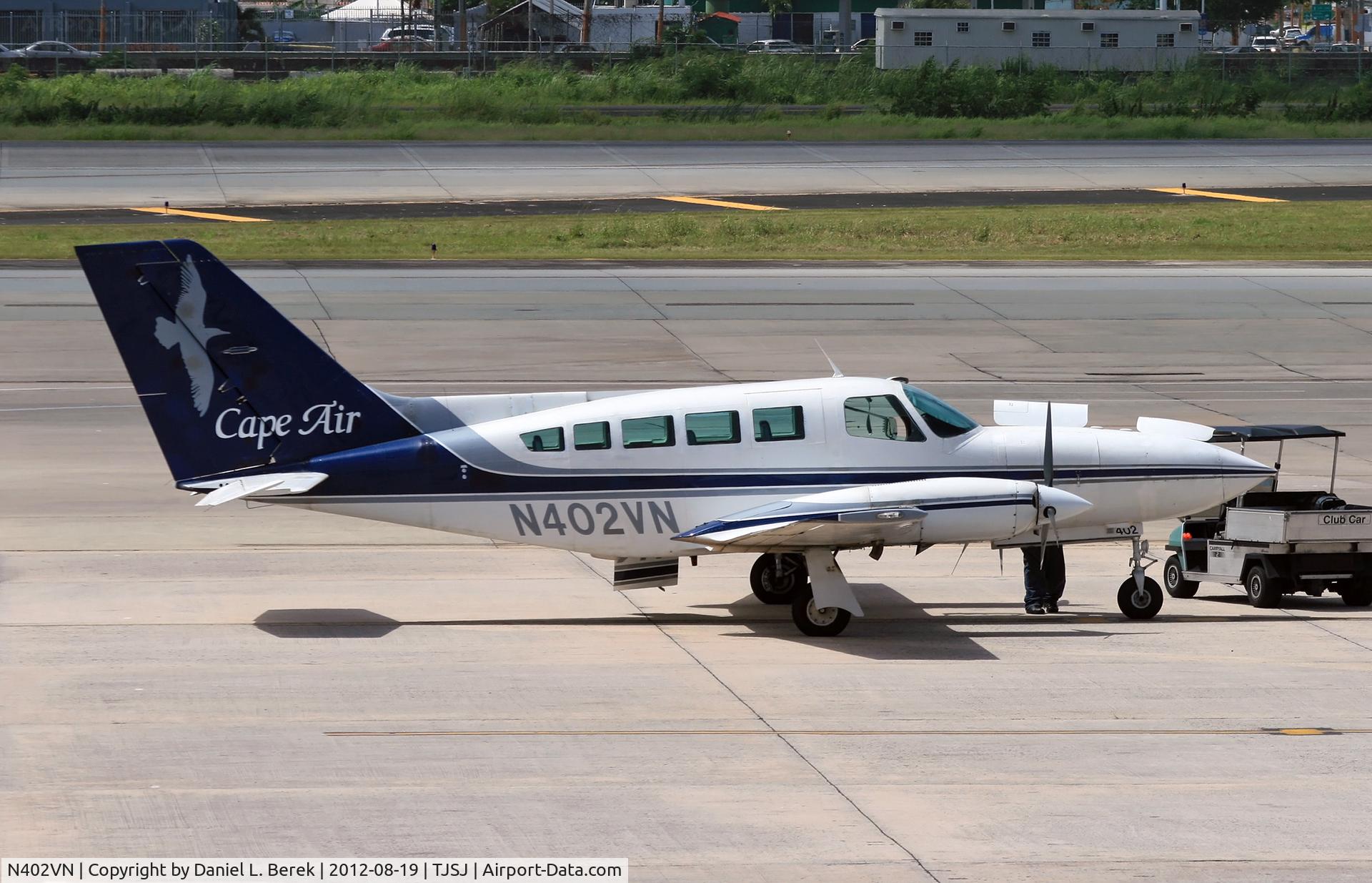 N402VN, 1981 Cessna 402C C/N 402C0488, This was one of several Cessna 402Cs of local airline Cape Air on the ramp at SJU.