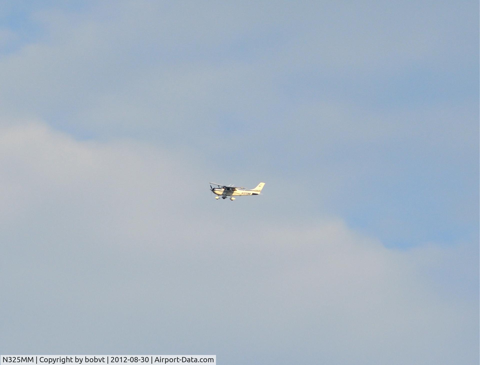 N325MM, 2007 Cessna 182T Skylane C/N 18281907, Flew over Swanton, VT, August 30, 2012 around 6PM.