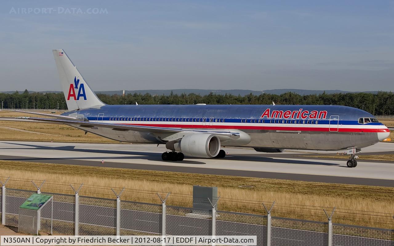 N350AN, 2003 Boeing 767-323/ER C/N 33089, taxying to the gate