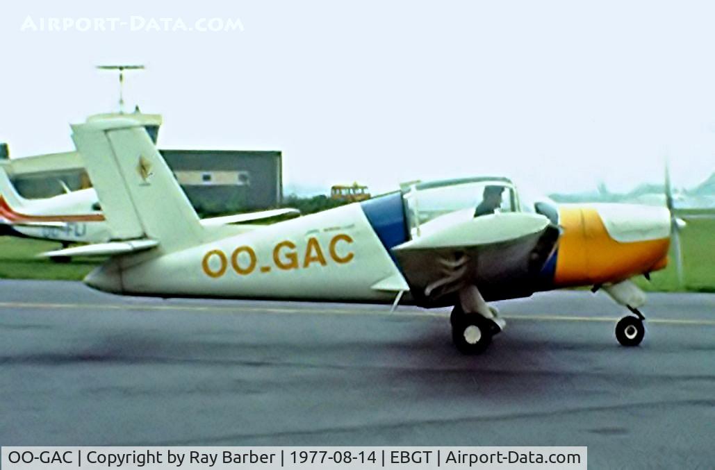 OO-GAC, 1973 Socata MS-880B Rallye Club C/N 2302, Socata MS.880B Rallye Club [2302] Ghent~OO 14/08/1977.Taken from a slide.