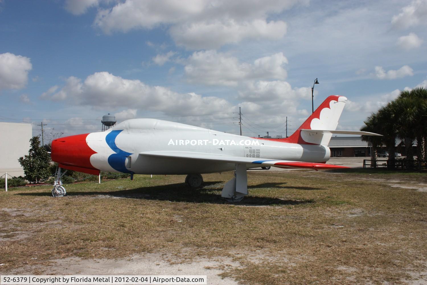 52-6379, 1951 Republic F-84F-30-RE Thunderstreak C/N Not found 51-1797, F-84F on display in a small park in Wauchula FL