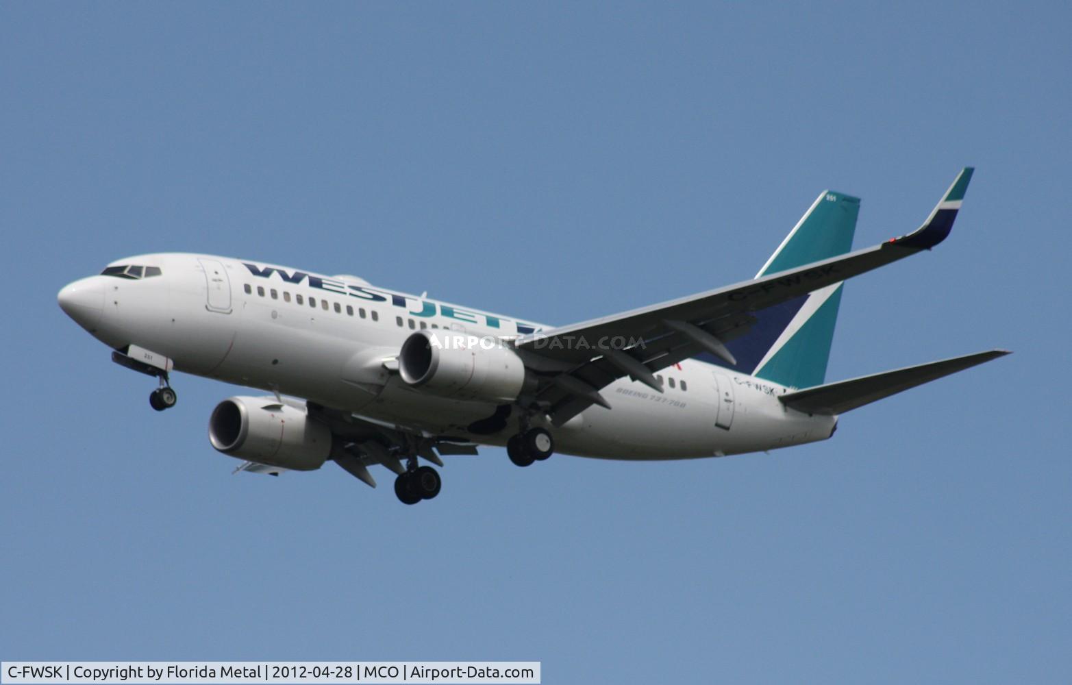 C-FWSK, 2008 Boeing 737-7CT C/N 36420, West Jet 737