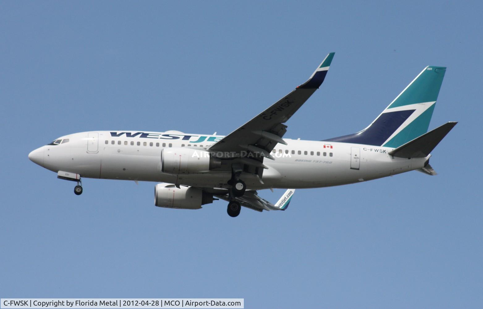 C-FWSK, 2008 Boeing 737-7CT C/N 36420, West Jet 737